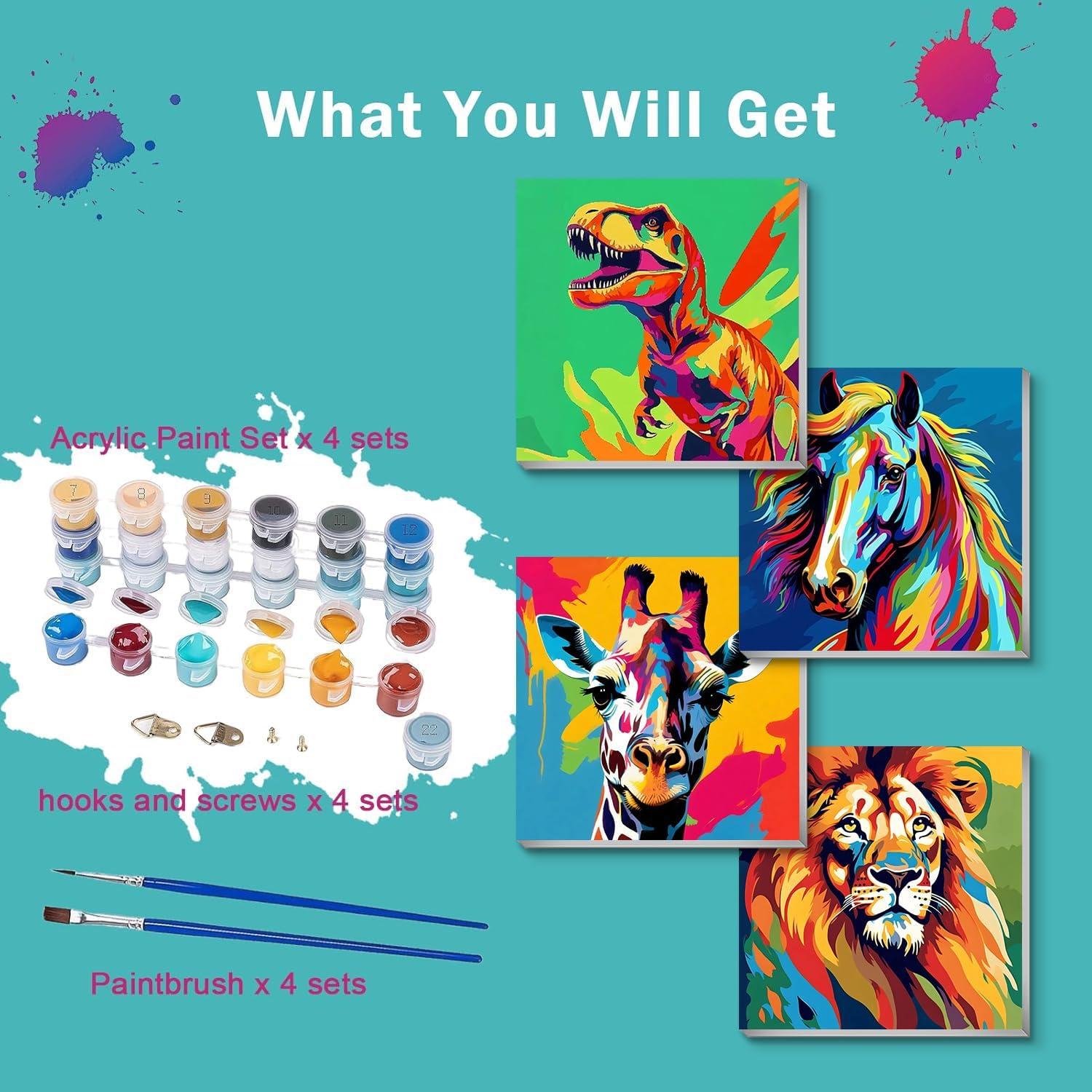 Kit de Pintar por Números MBNTJHT para Niños 20x20 cm