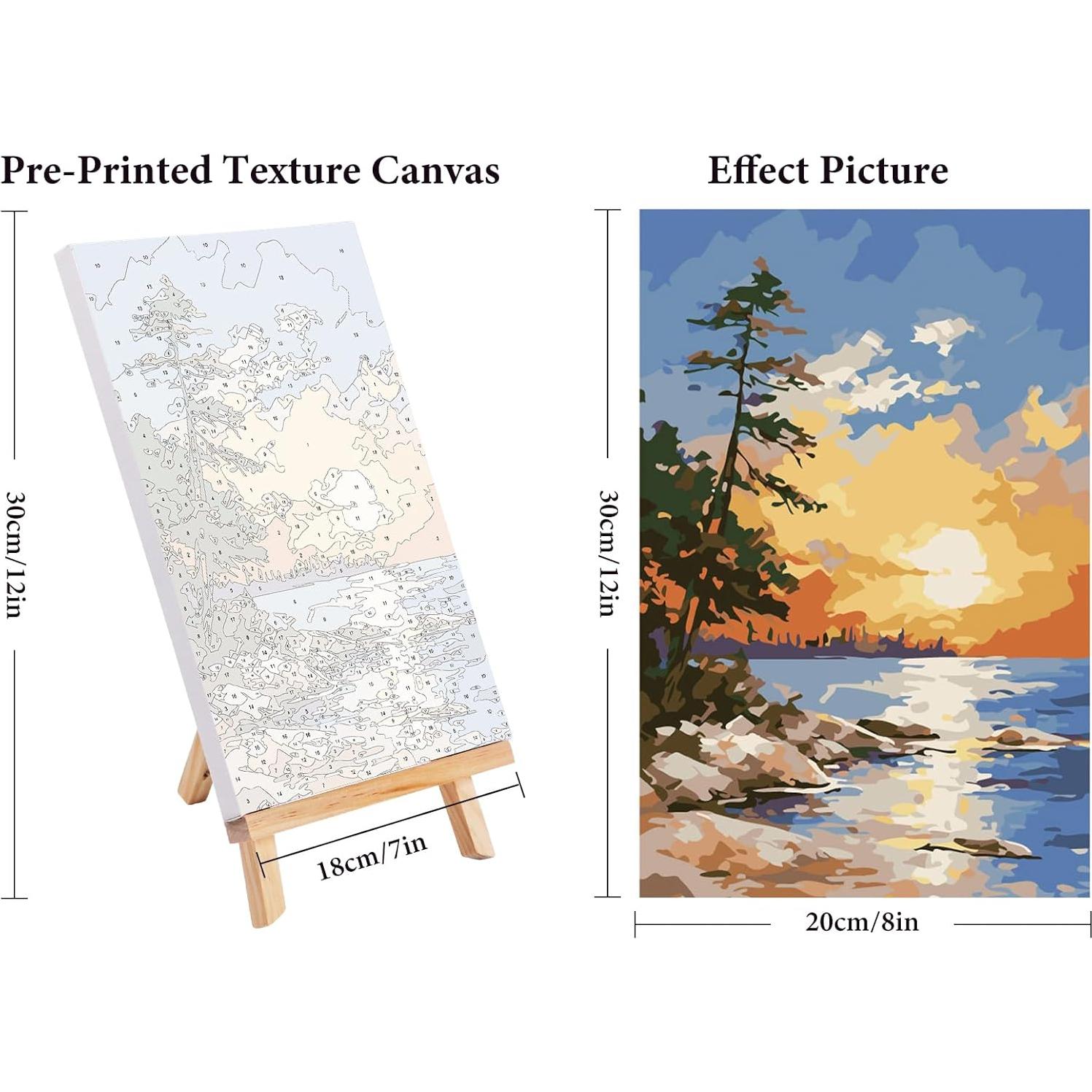 Kit de Pintura por Números Fountor 4 Paquetes Adultos 20x30 cm