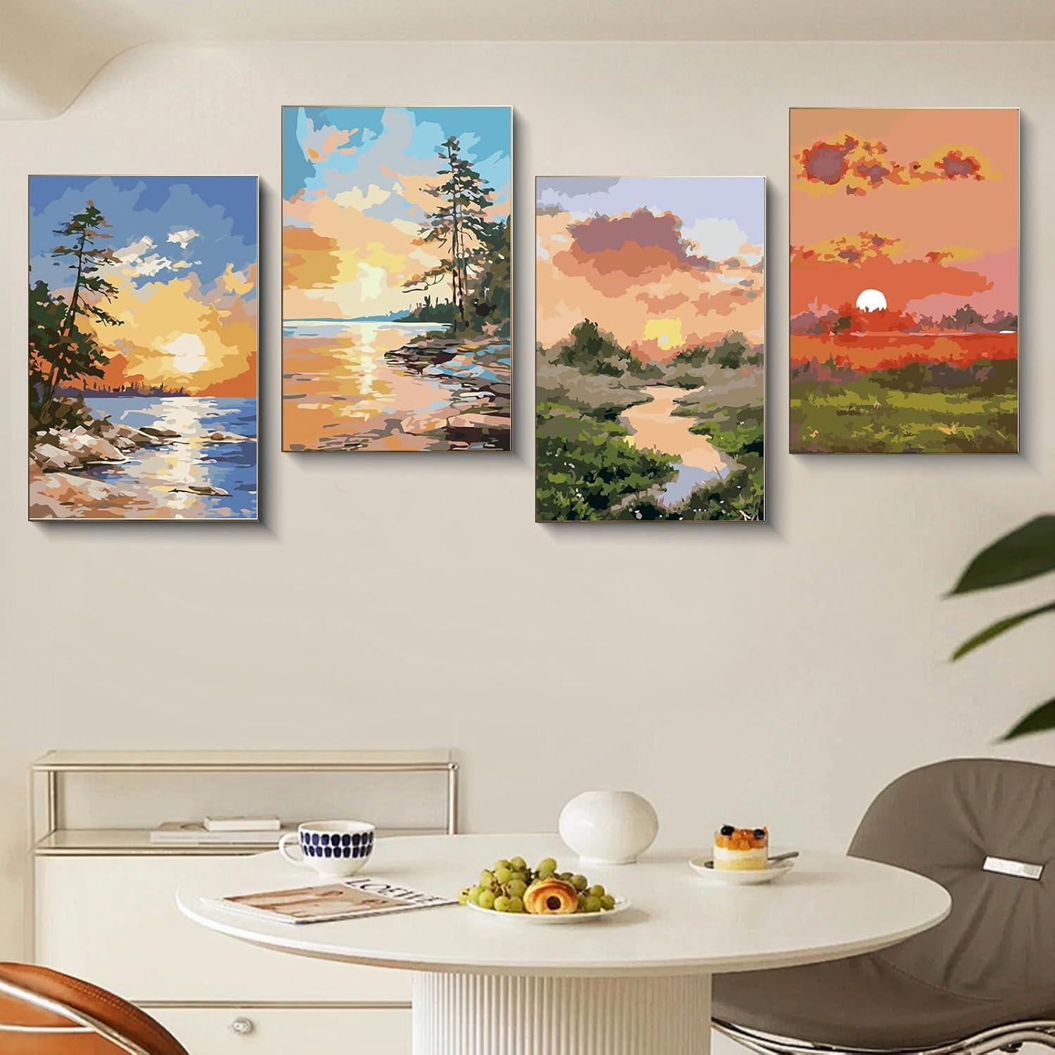 Kit de Pintura por Números Fountor 4 Paquetes Adultos 20x30 cm