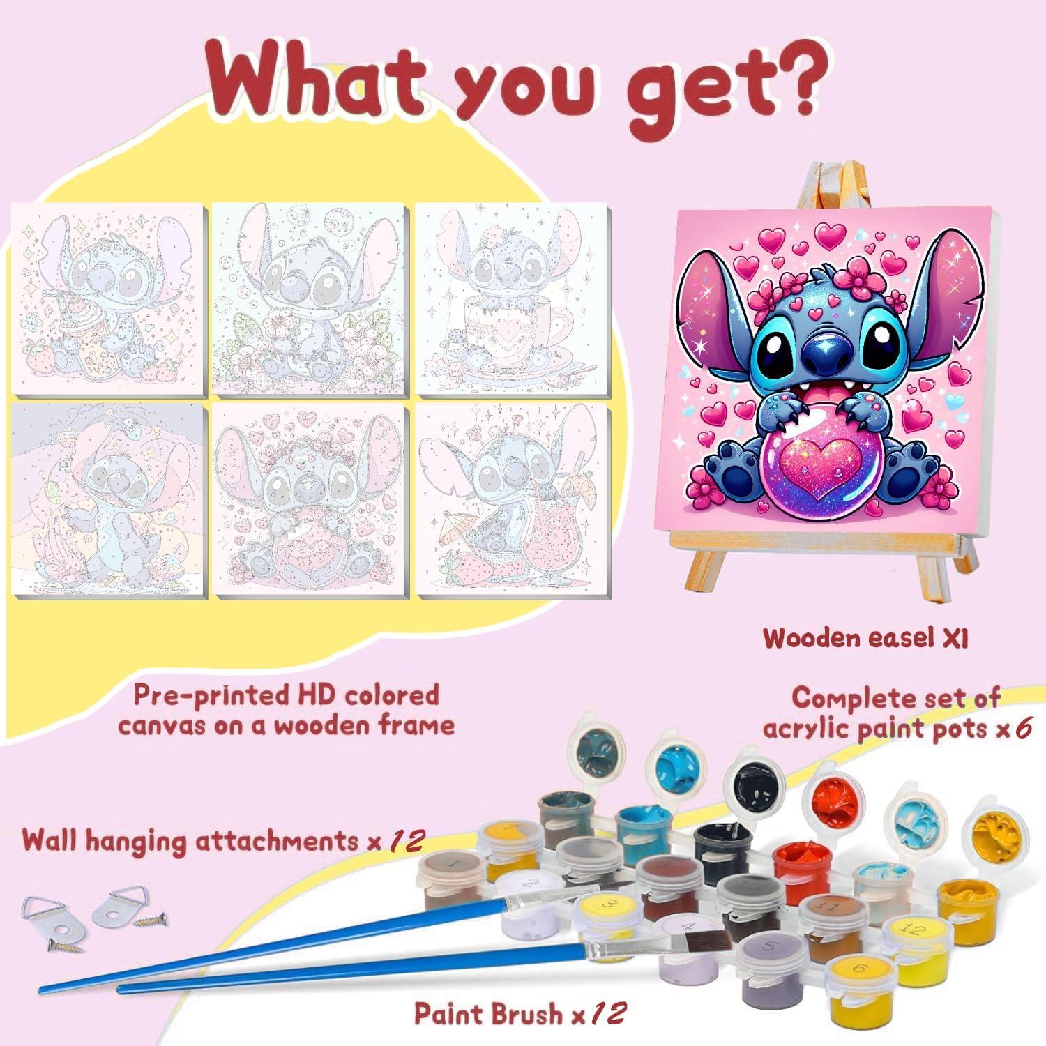 Kit de Pintura por Números para Niños nekpiahu 6 Pack 20x20 cm