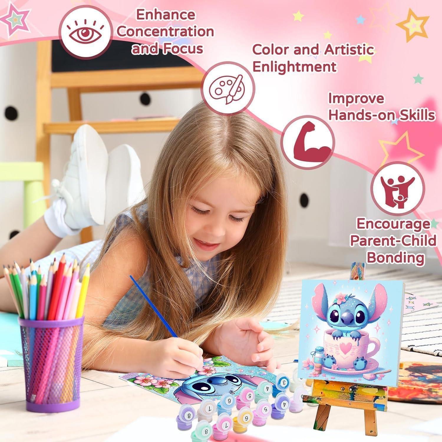 Kit de Pintura por Números para Niños nekpiahu 6 Pack 20x20 cm