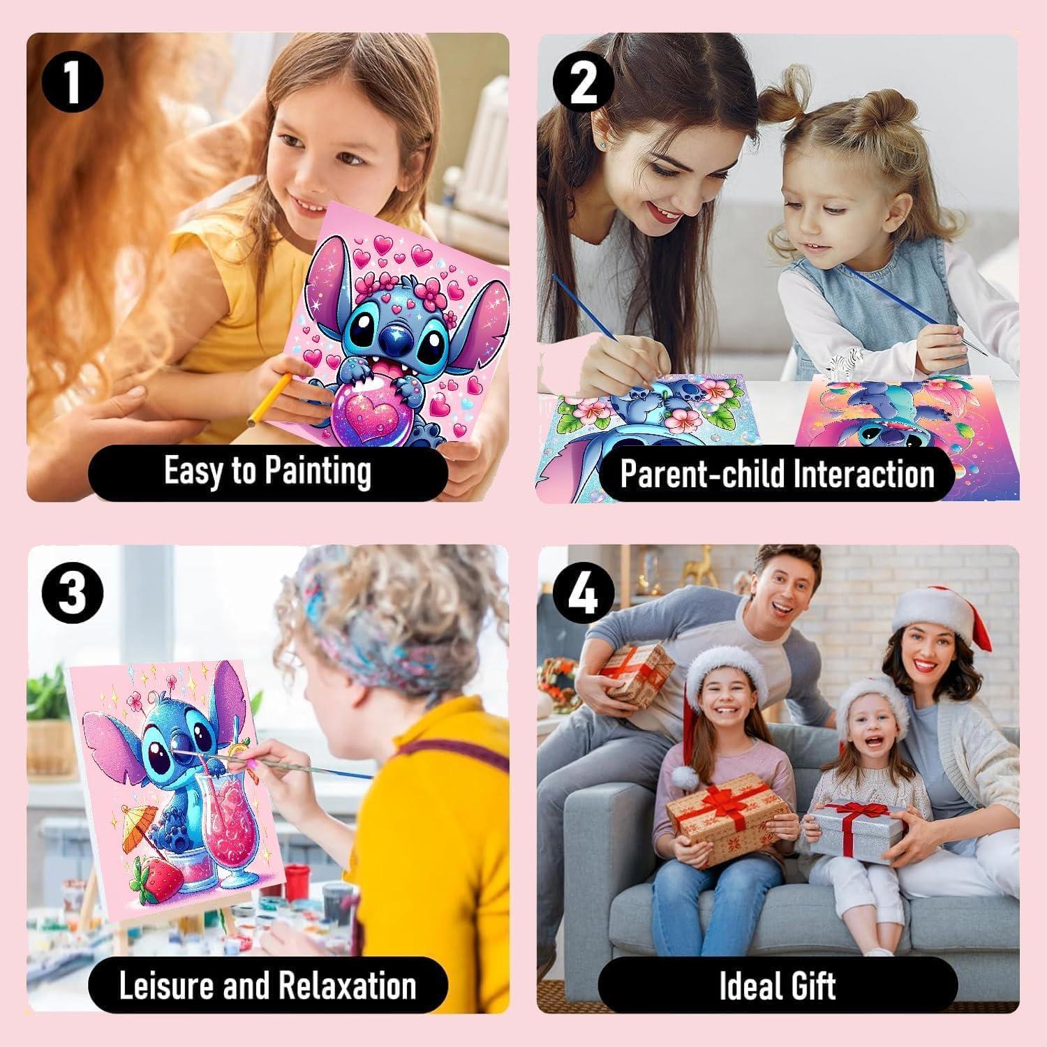 Kit de Pintura por Números para Niños nekpiahu 6 Pack 20x20 cm