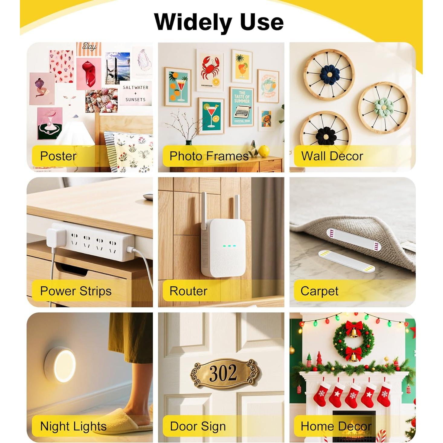 Tiras Adhesivas para Colgar Cuadros SummerBrite - 40 Tiras Medianas