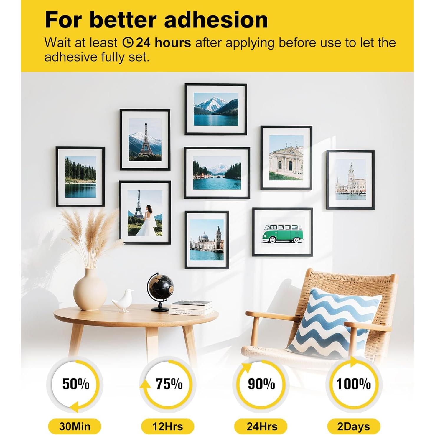 Tiras Adhesivas para Colgar Cuadros SummerBrite - 40 Tiras Medianas