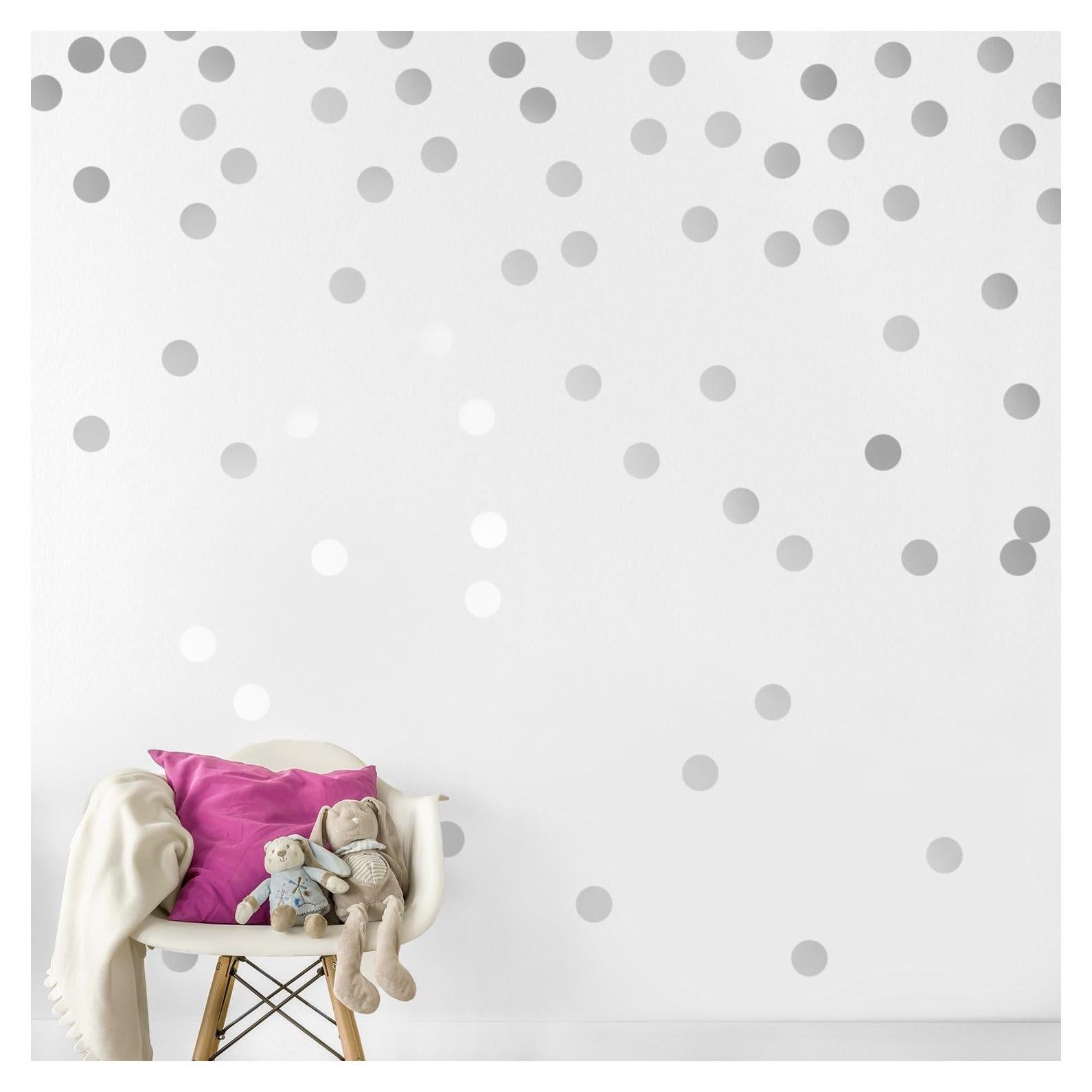 Calcomanías de Pared Plateadas 200 Piezas Vinilo Fácil de Pegar