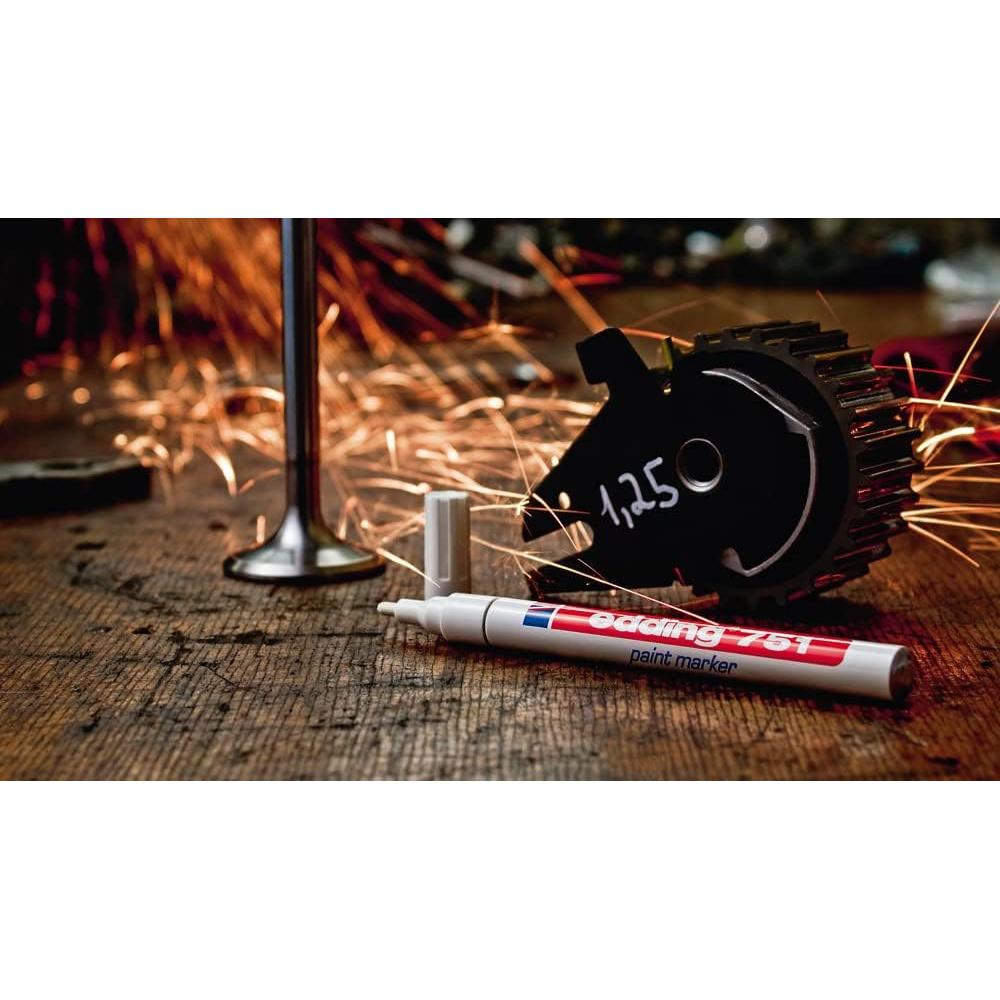 Marcador de Pintura Edding 751 Blanco 1-2 mm Tinta Opaca