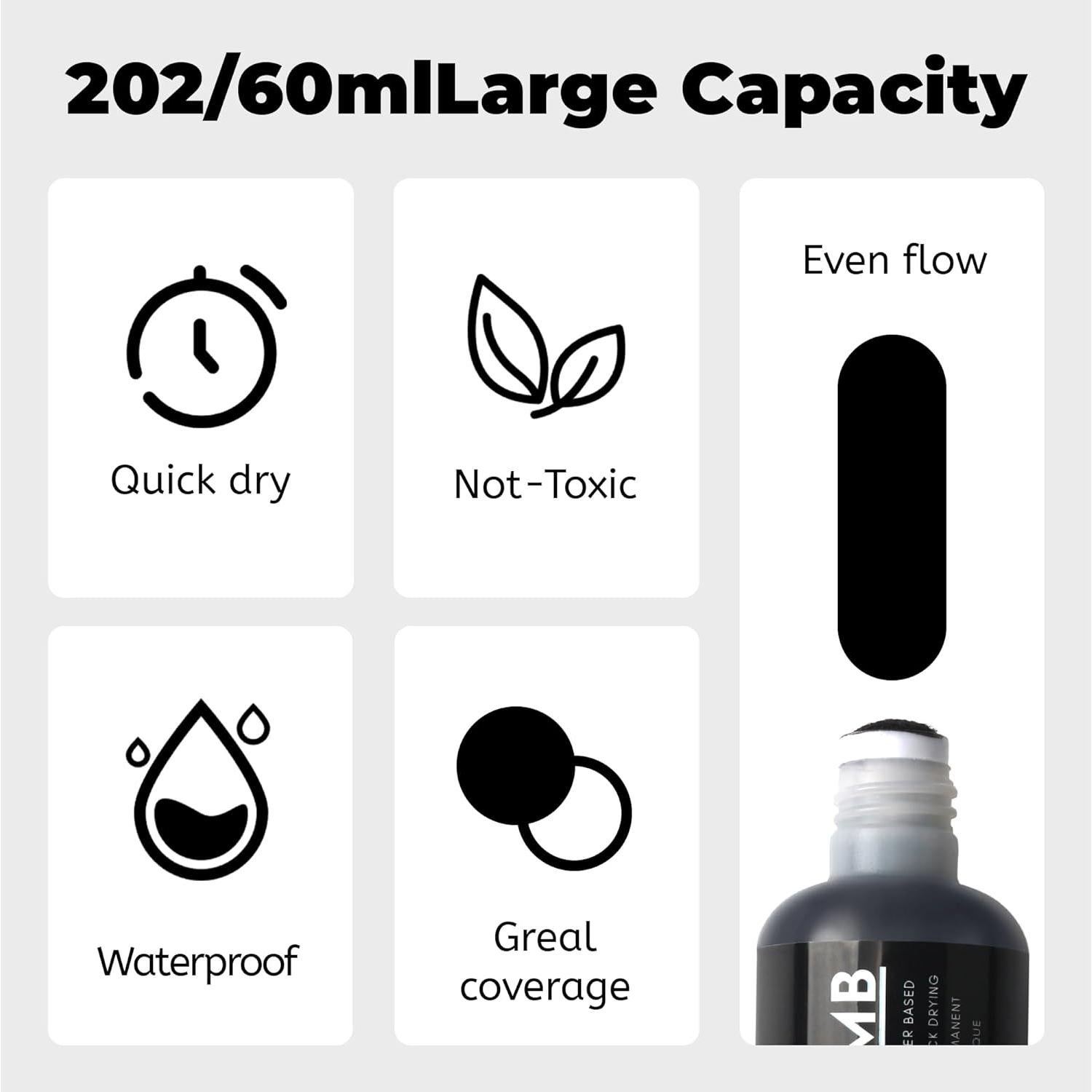 Marcador de pintura BIGTHUMB 15mm negro a base de agua