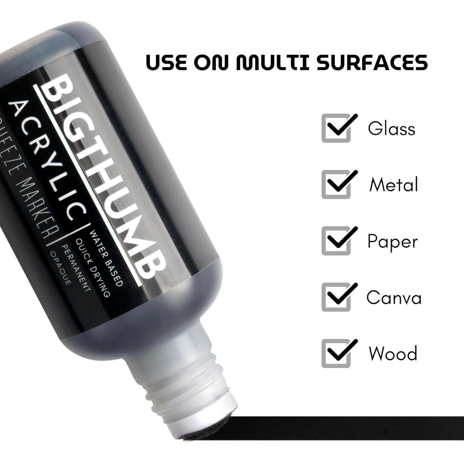 Marcador de pintura BIGTHUMB 15mm negro a base de agua