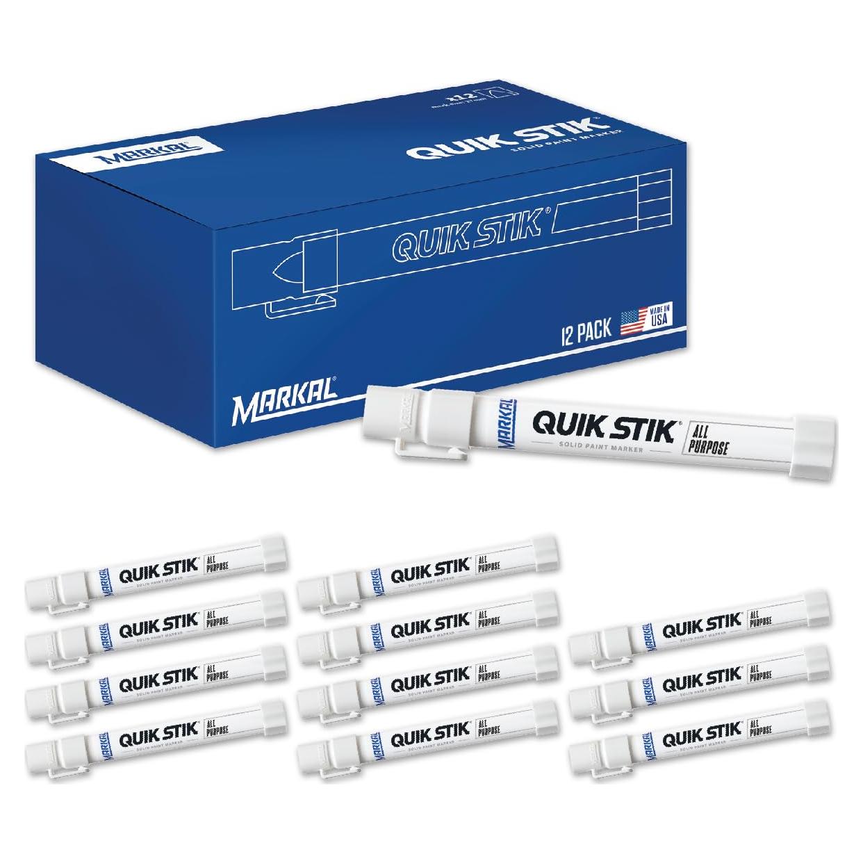 Marcador de Pintura Sólido Markal Quik Stik 12 Unidades Blanco