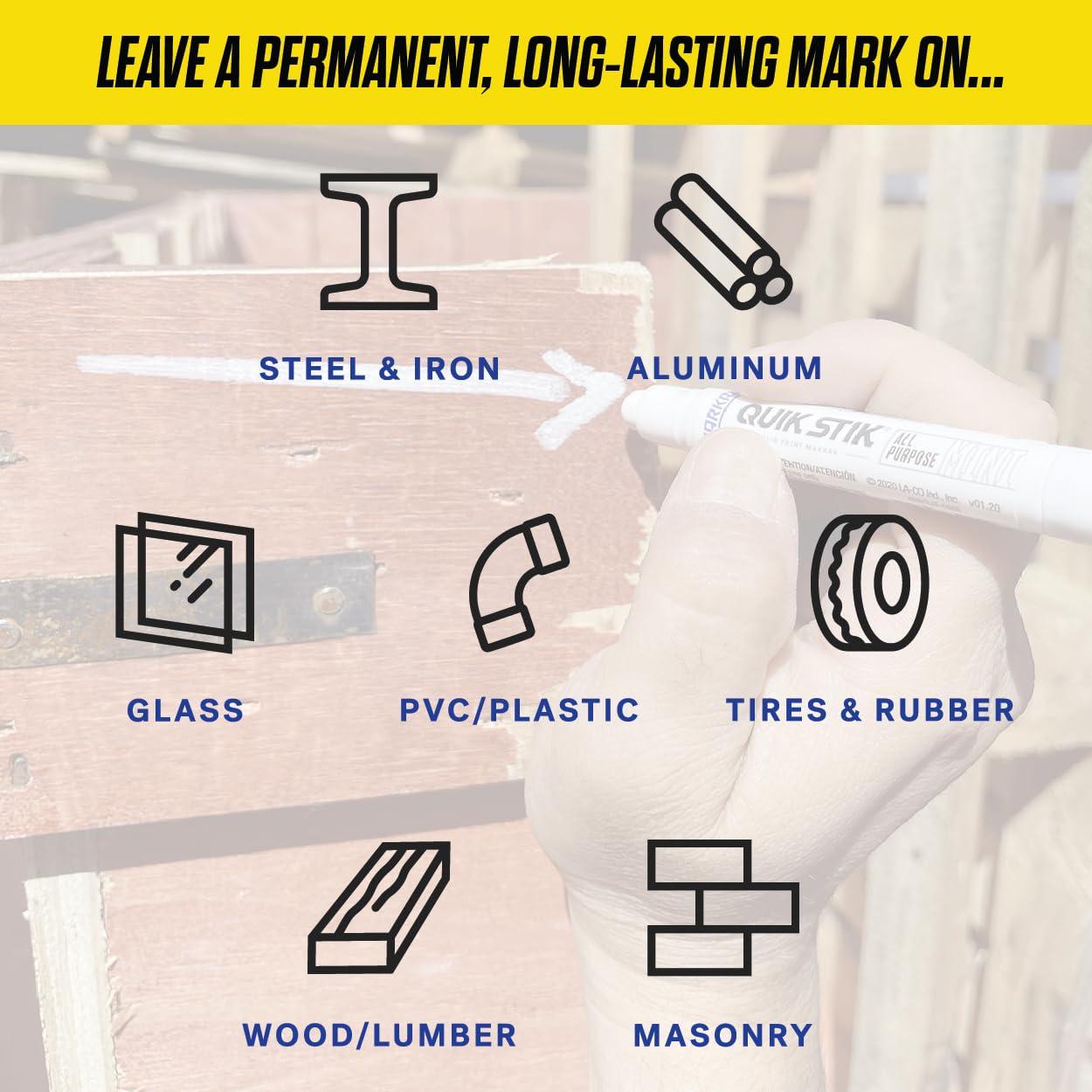 Marcador de Pintura Sólido Markal Quik Stik 12 Unidades Blanco