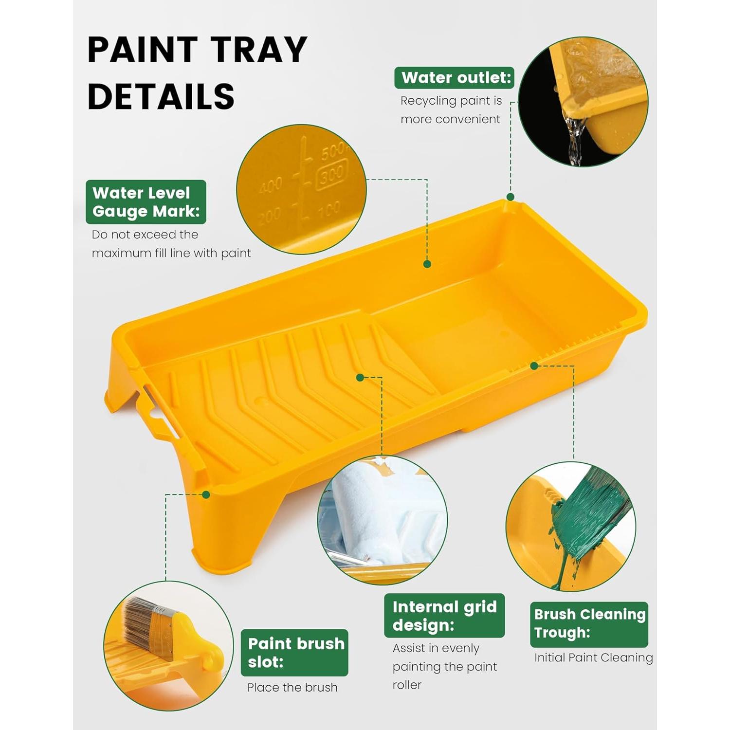 Kit de Pintura Voomey 26 Piezas - Bandeja 4" y Forros