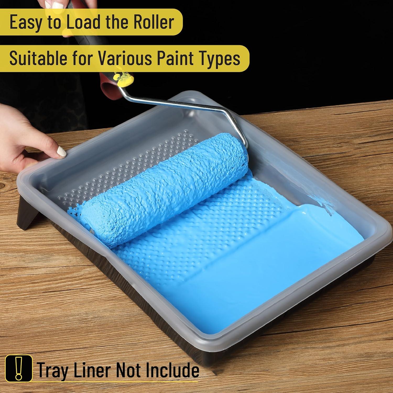 Bandeja de Pintura Bates - Paquete de 2, Plástico Negro 27.94x36.83 cm