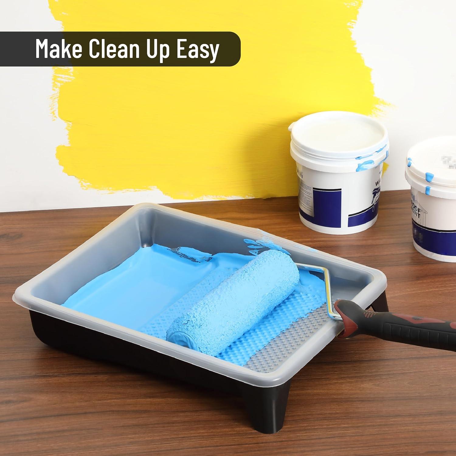 Bandeja de Pintura Bates - Paquete de 2, Plástico Negro 27.94x36.83 cm