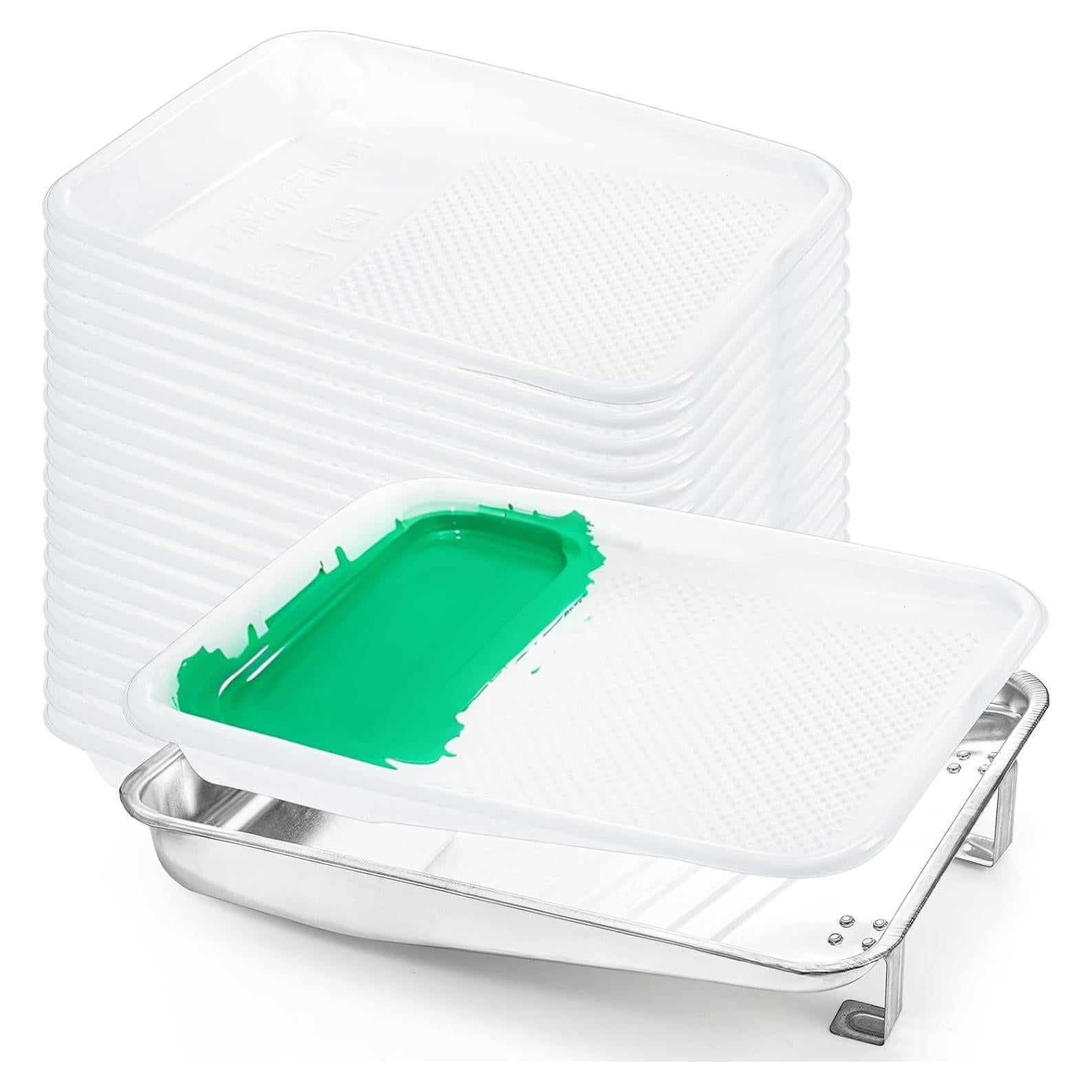 Juego de Bandeja de Pintura Jucoan 9" Metal + 20 Forros Desechables