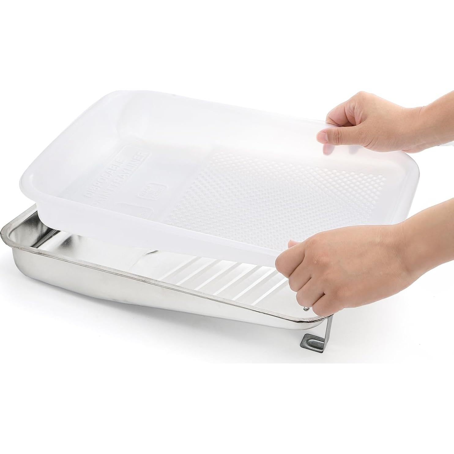 Juego de Bandeja de Pintura Jucoan 9" Metal + 20 Forros Desechables