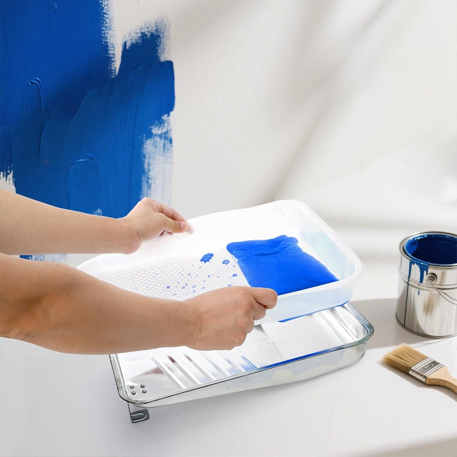 Juego de Bandeja de Pintura Jucoan 9" Metal + 20 Forros Desechables