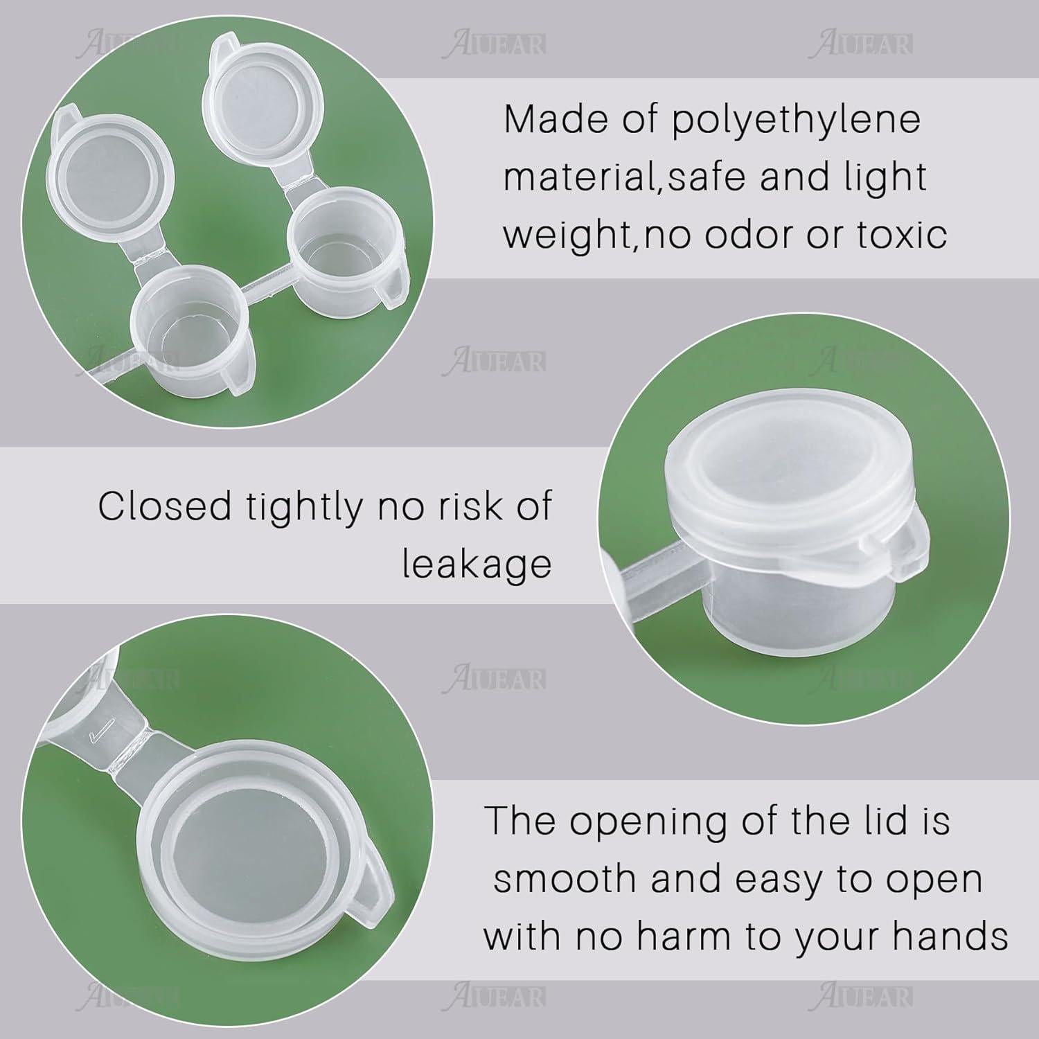 AUEAR 60 Tarros de Pintura Vacíos 3ml con Tapa Plástico