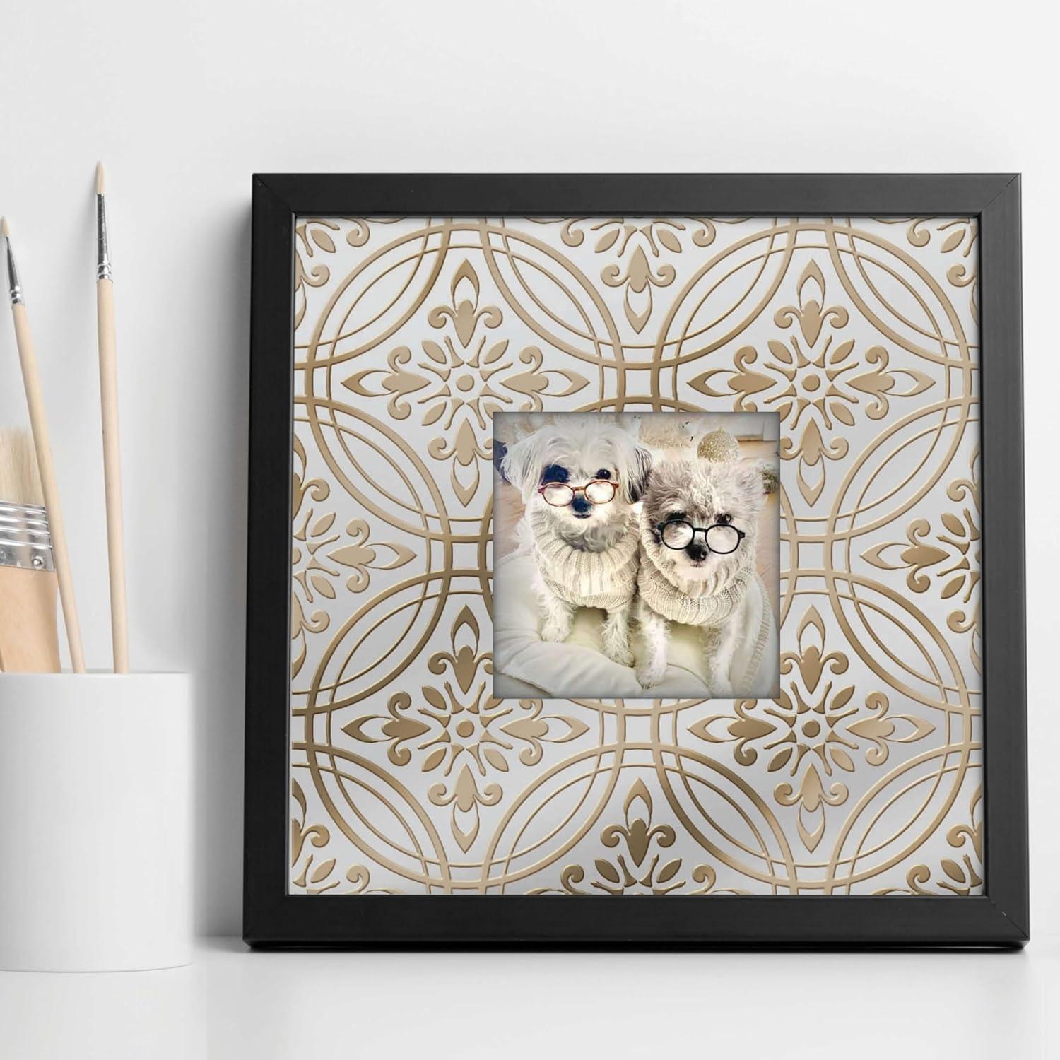 Azulejos de papel autoadhesivos Main Street 24-Pack 20x20 cm dorado