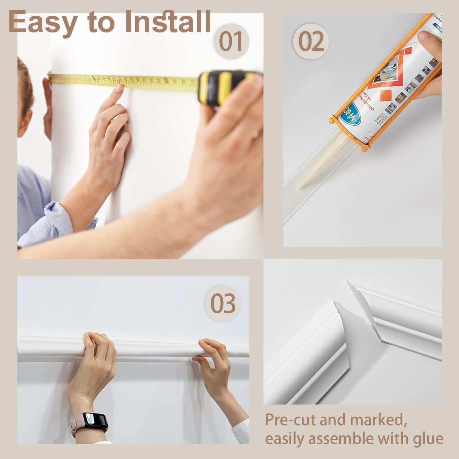 Kit de Molduras de Pared Autoadhesivas TRAIN2 ART 6 Juegos 61x137 cm