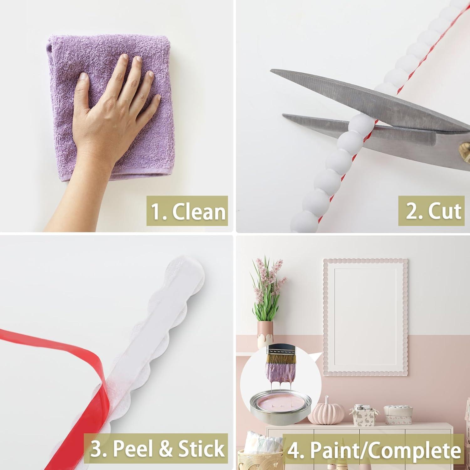 Moldura Autoadhesiva Trimold 3m PVC Blanco 0.39cm DIY