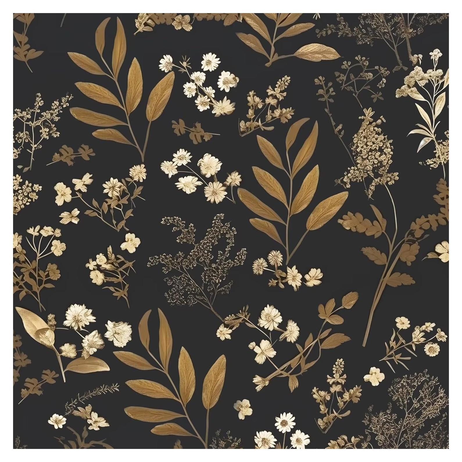 Papel Tapiz Autoadhesivo Floral Negro Laatse 44.5 cm x 1000.2 cm