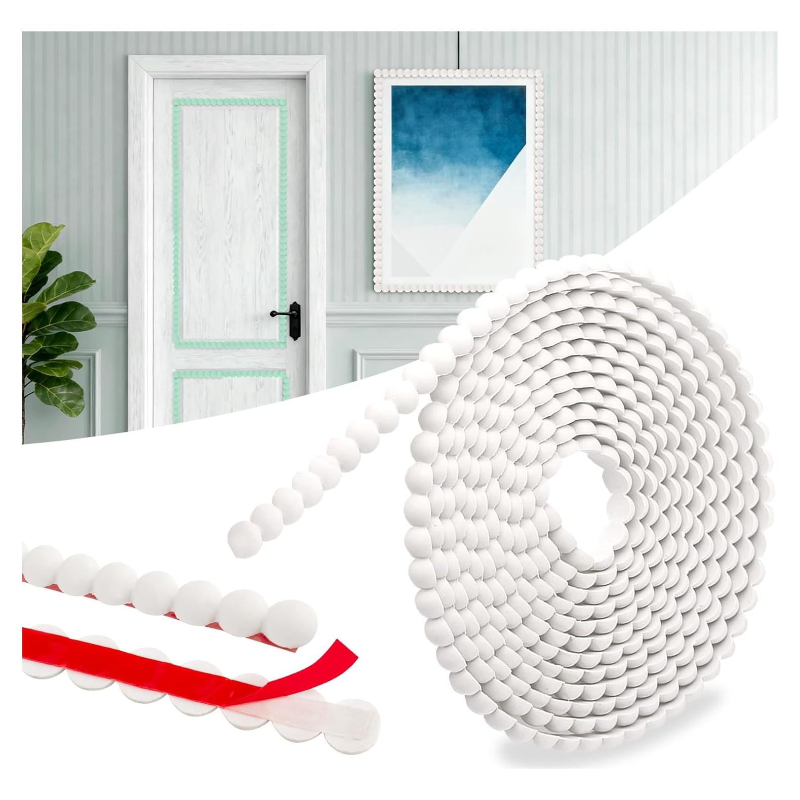 Moldura Decorativa Flexible VEEVIIY 4.88m x 1.5cm PVC Blanco