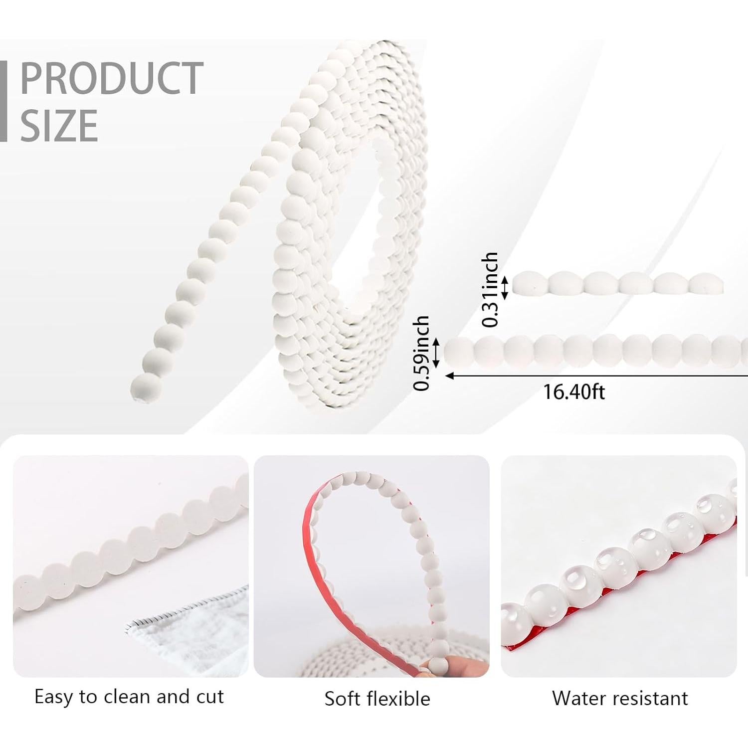 Moldura Decorativa Flexible VEEVIIY 4.88m x 1.5cm PVC Blanco