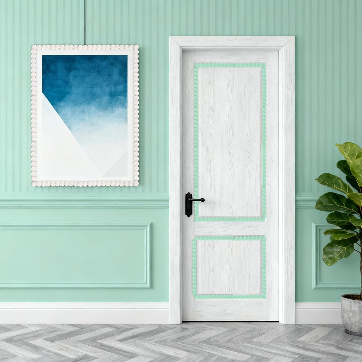 Moldura Decorativa Flexible VEEVIIY 4.88m x 1.5cm PVC Blanco