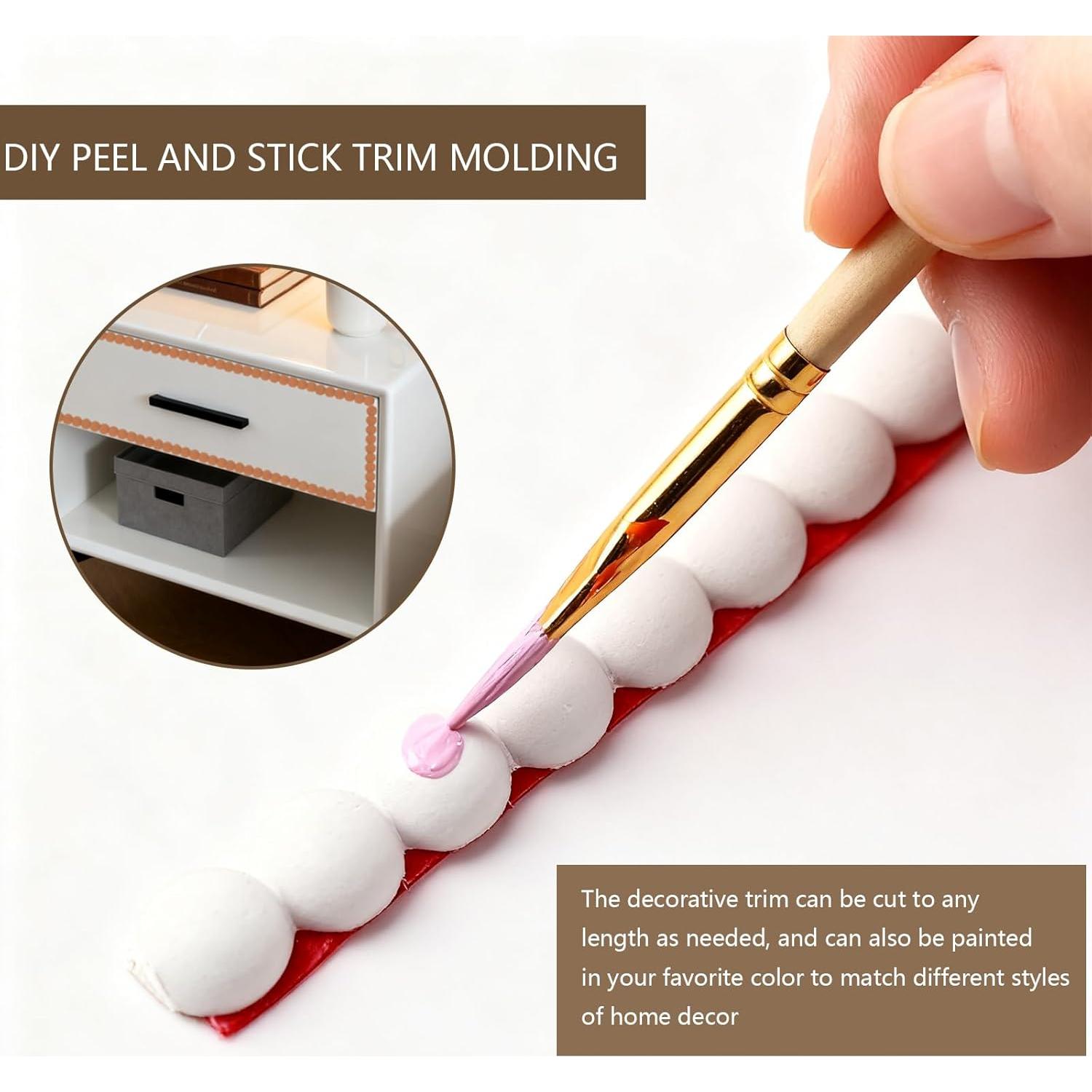 Moldura Decorativa Flexible VEEVIIY 4.88m x 1.5cm PVC Blanco