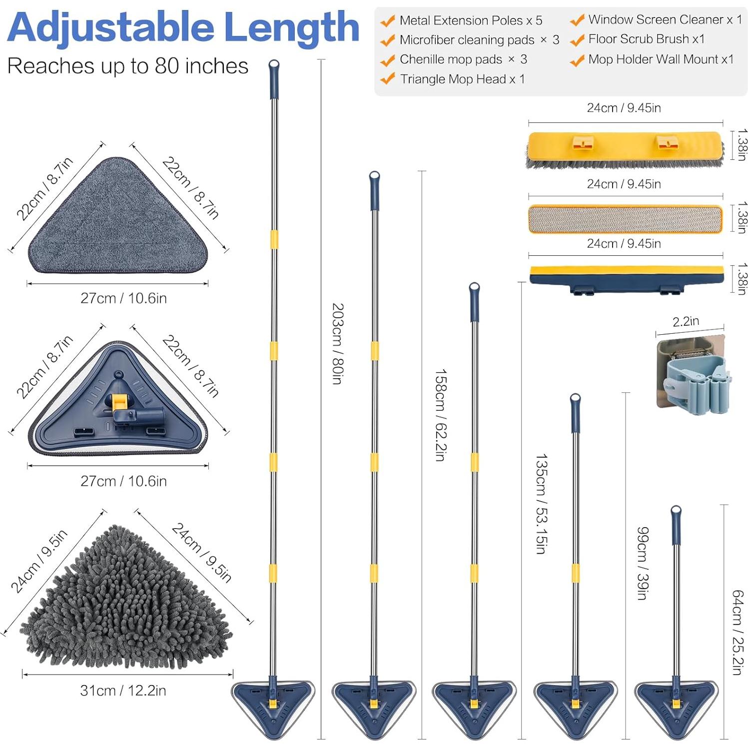Mopa Limpiadora de Pared Sunoyar 5-en-1 con Mango Largo 203.2 cm