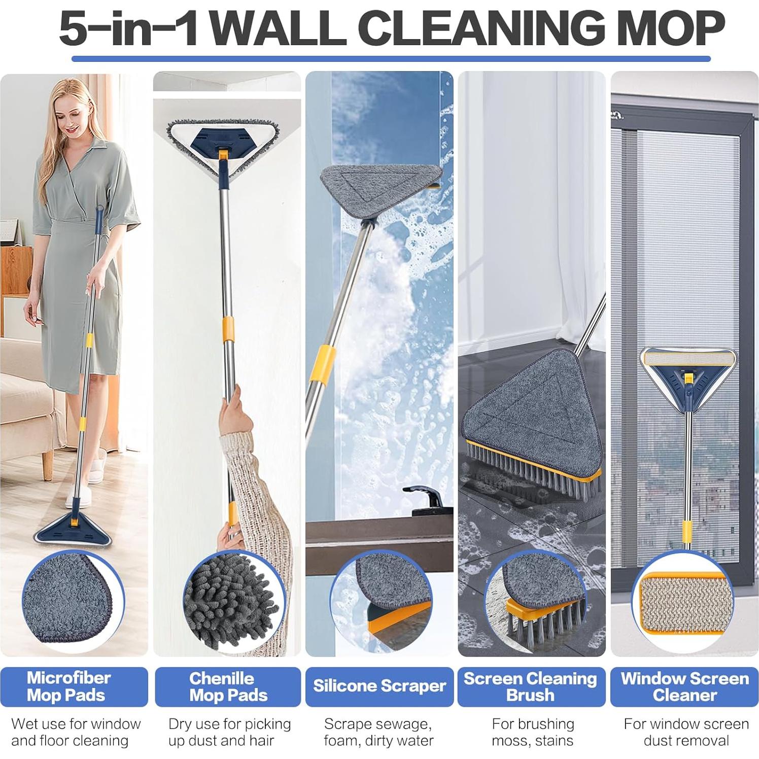 Mopa Limpiadora de Pared Sunoyar 5-en-1 con Mango Largo 203.2 cm