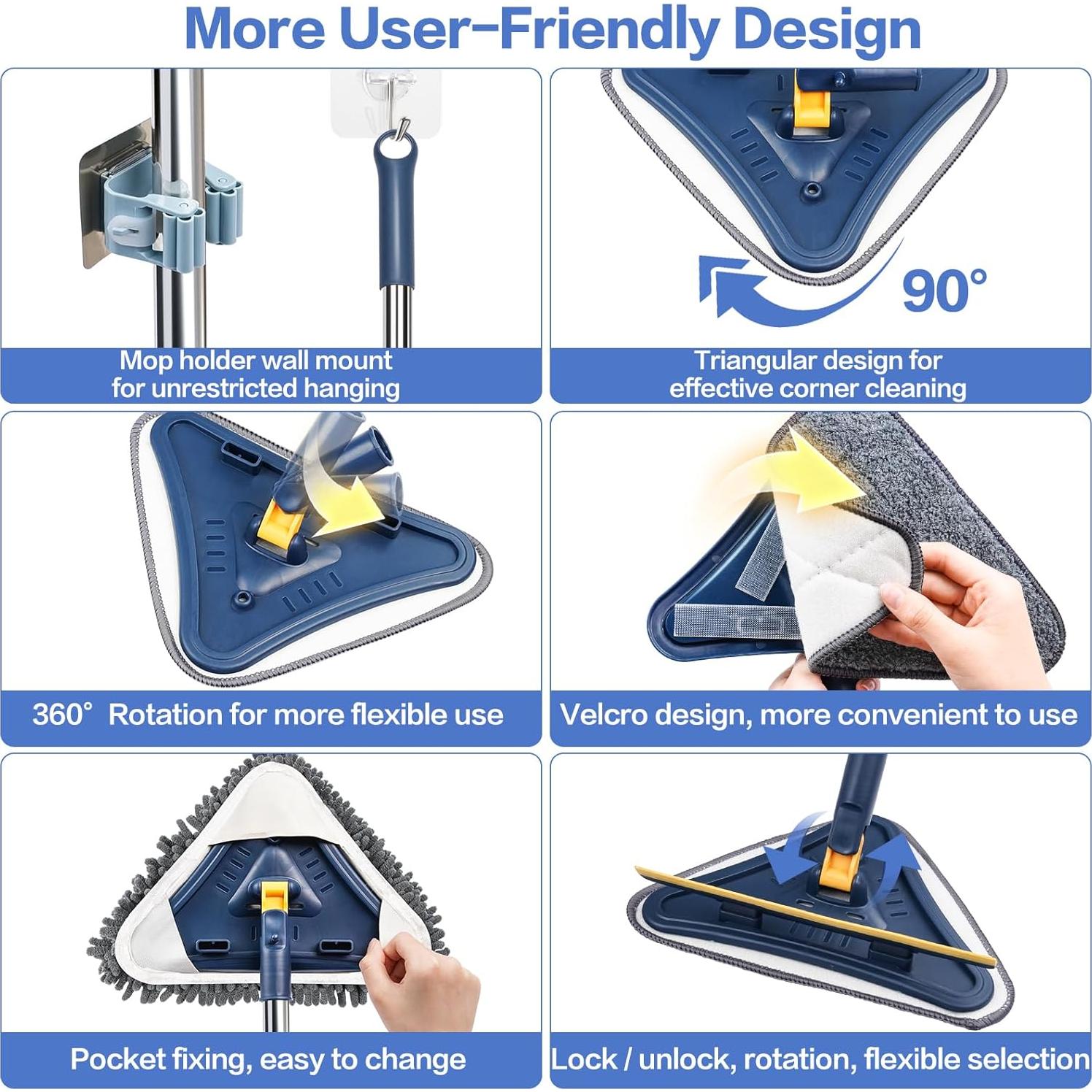 Mopa Limpiadora de Pared Sunoyar 5-en-1 con Mango Largo 203.2 cm