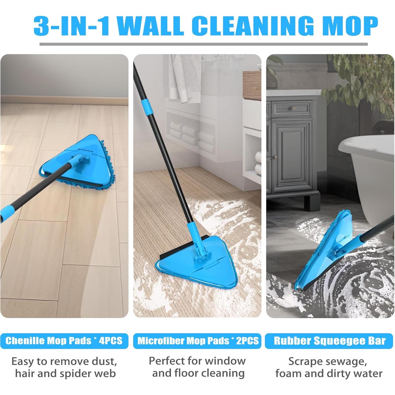 Limpiador de Pared NEWE S1-2 con Mango de 203.2 cm y 4 Trapos