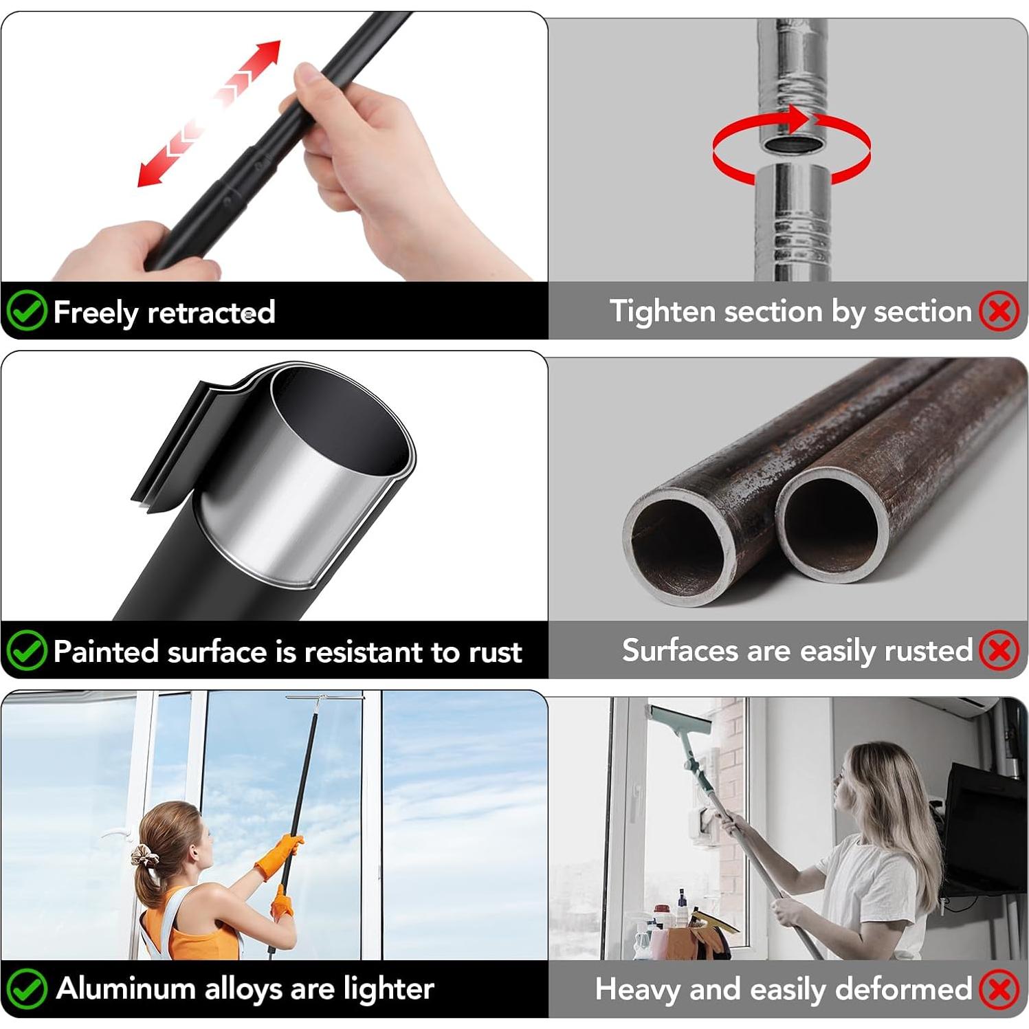 Limpiador Telescópico Rakovar para Ducha y Ventanas 38-130 cm