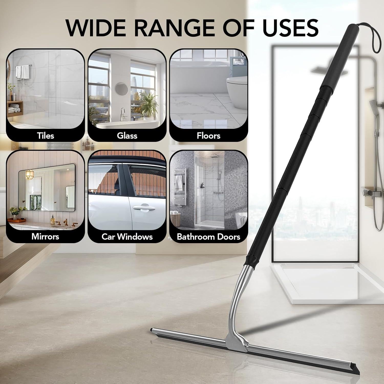 Limpiador Telescópico Rakovar para Ducha y Ventanas 38-130 cm