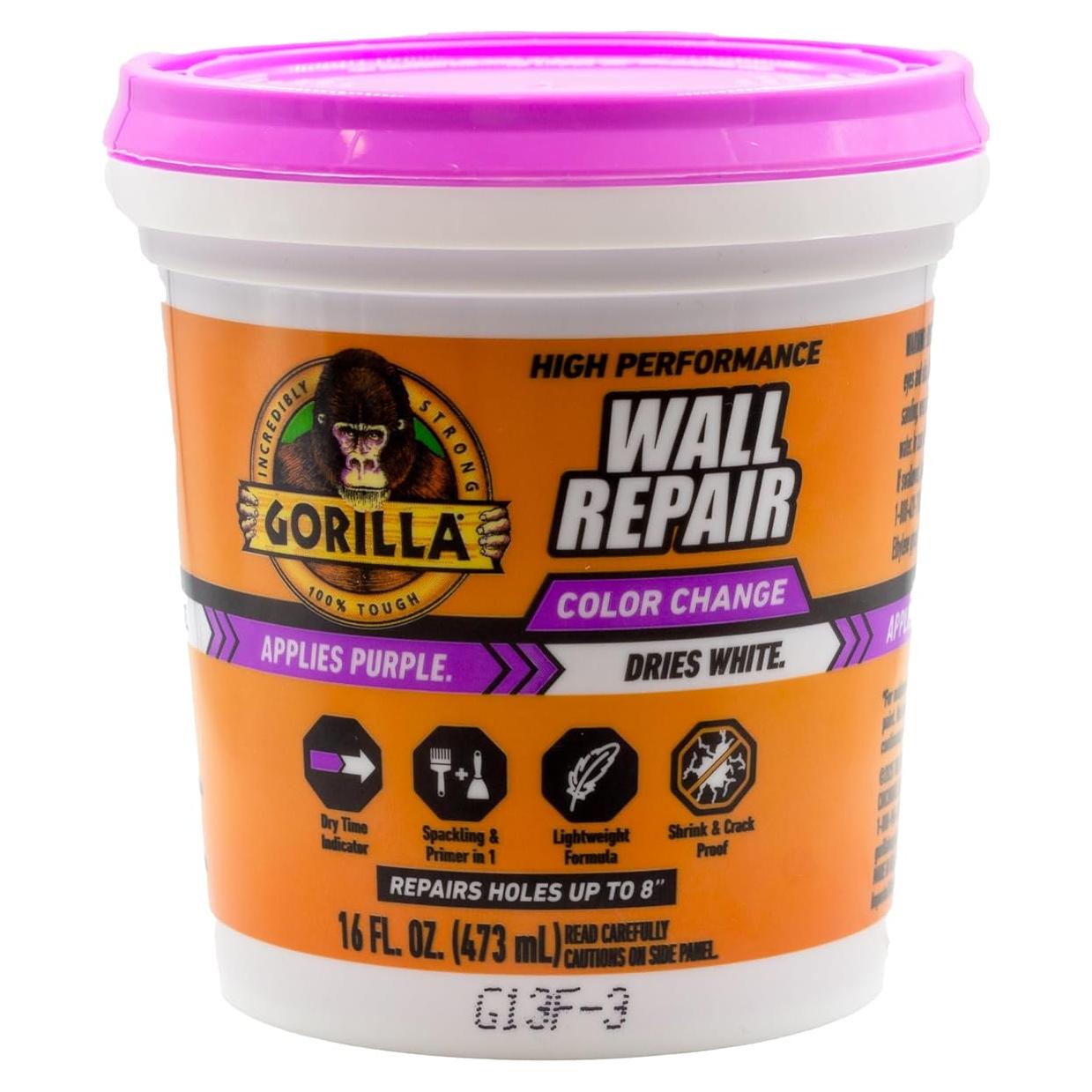 Masilla Reparadora Gorilla 0.45 kg Cambio de Color Secado Rápido