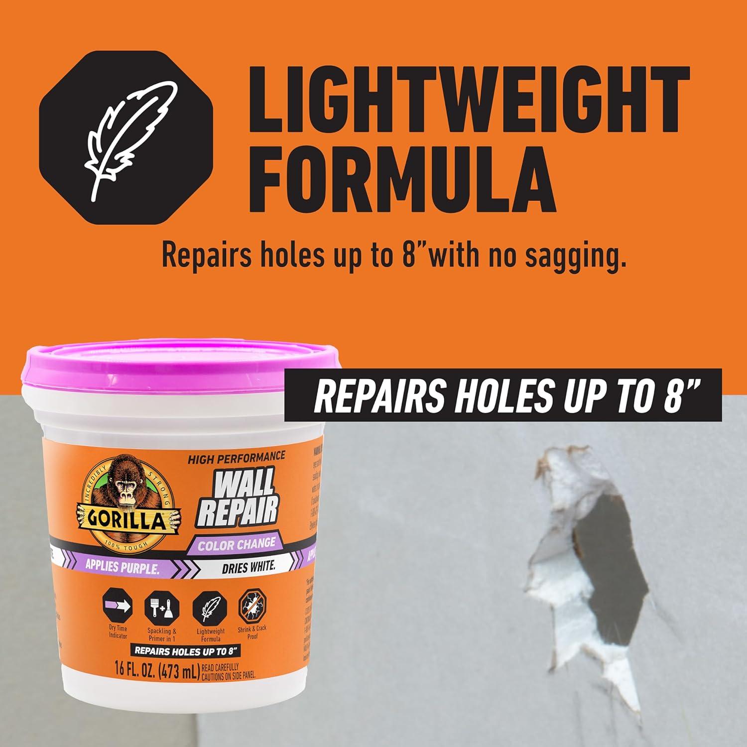 Masilla Reparadora Gorilla 0.45 kg Cambio de Color Secado Rápido