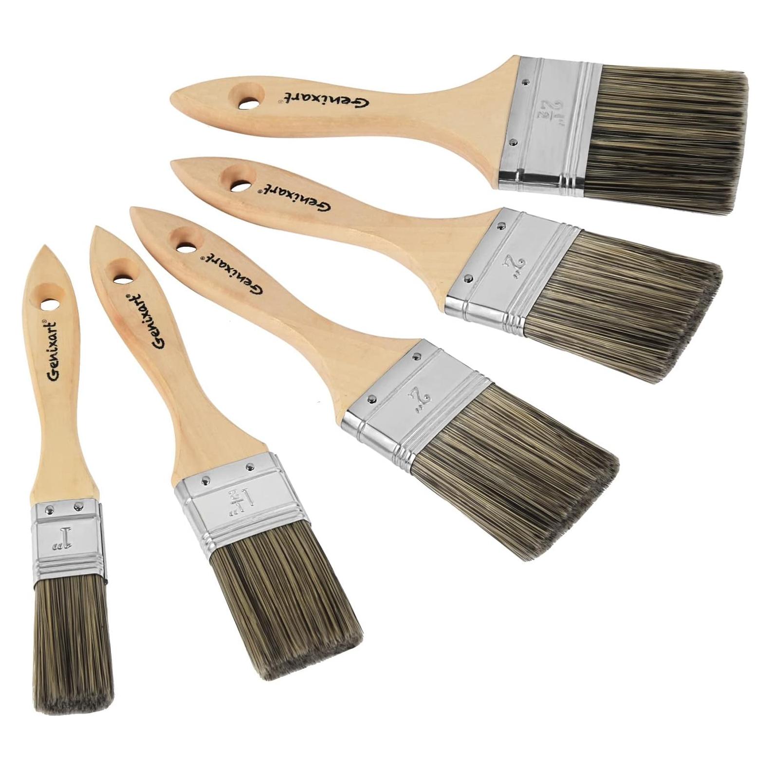 Juego de Brochas de Pintura Genixart 5 Piezas Sintéticas