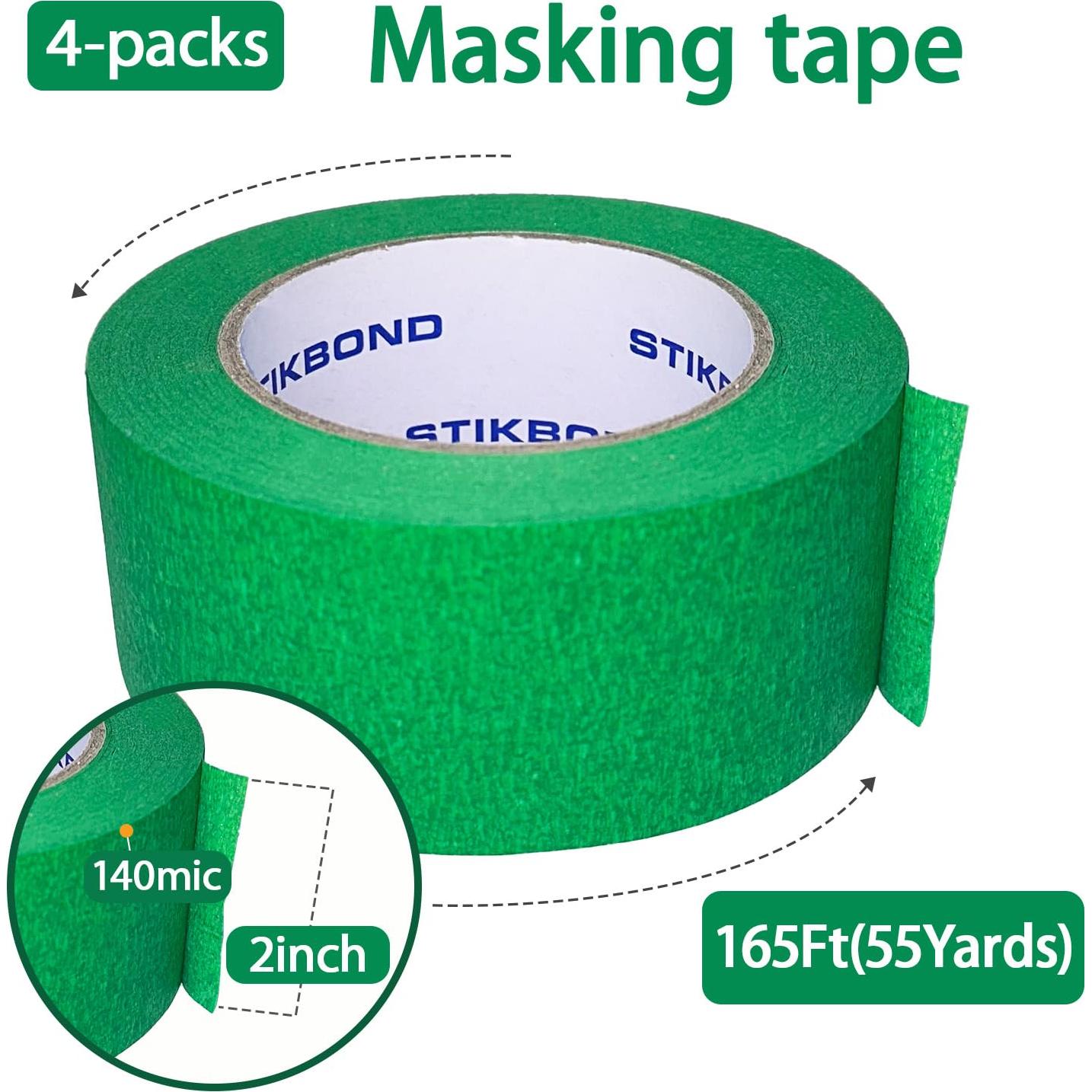 Cinta de Pintor Verde STIKBOND 140mic 5cm x 50m - Paquete de 4