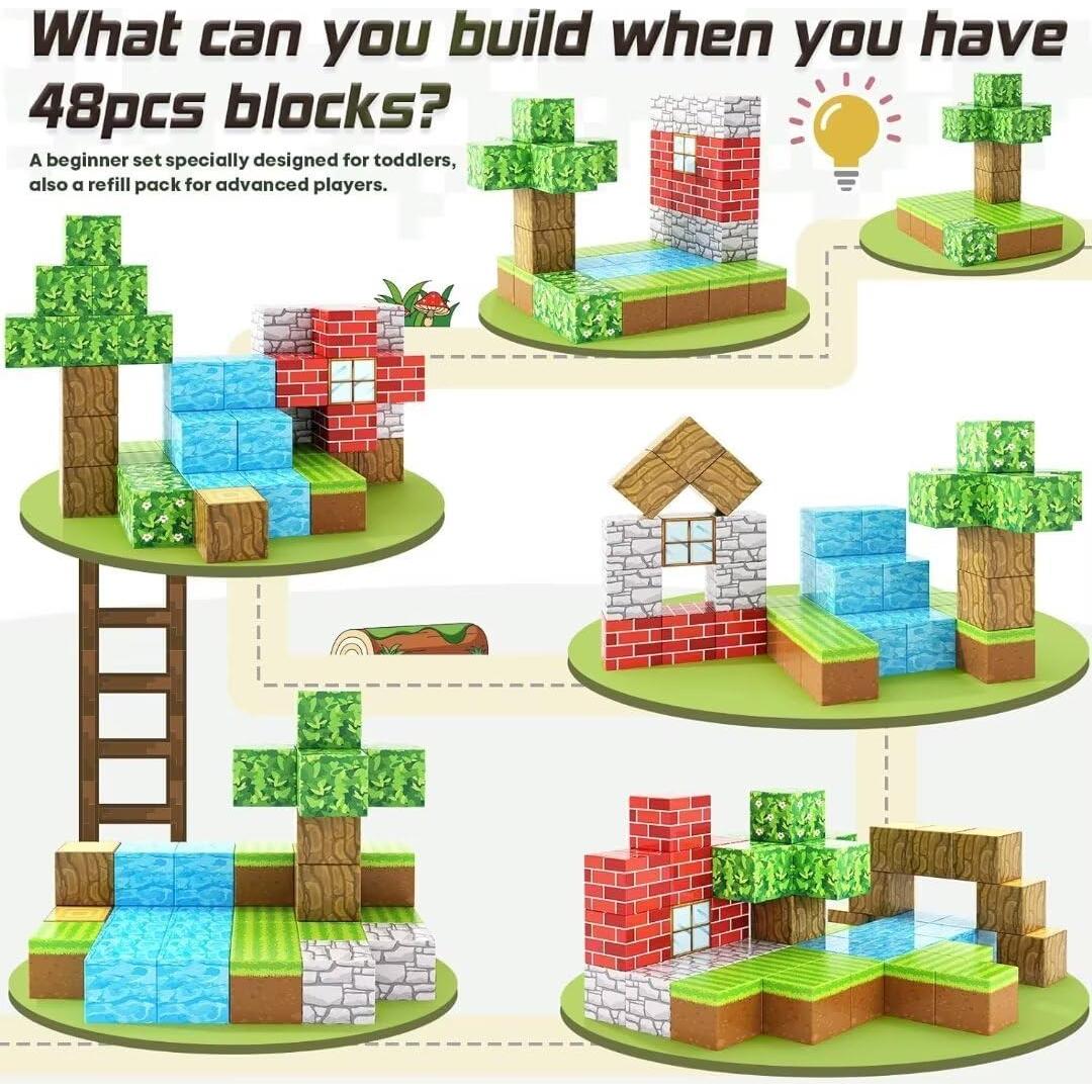 Bloques Magnéticos Toylogy 48PCS 2,54 cm Juguetes STEM