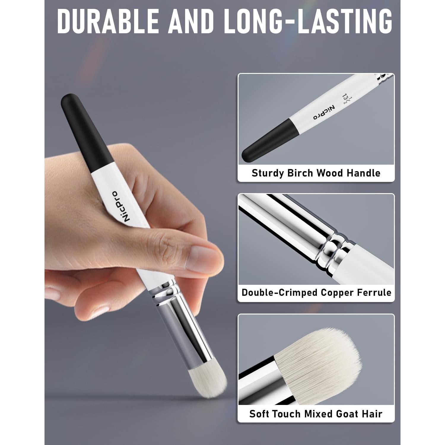 Set de Pinceles Secos Nicpro 7 Tamaños para Miniaturas