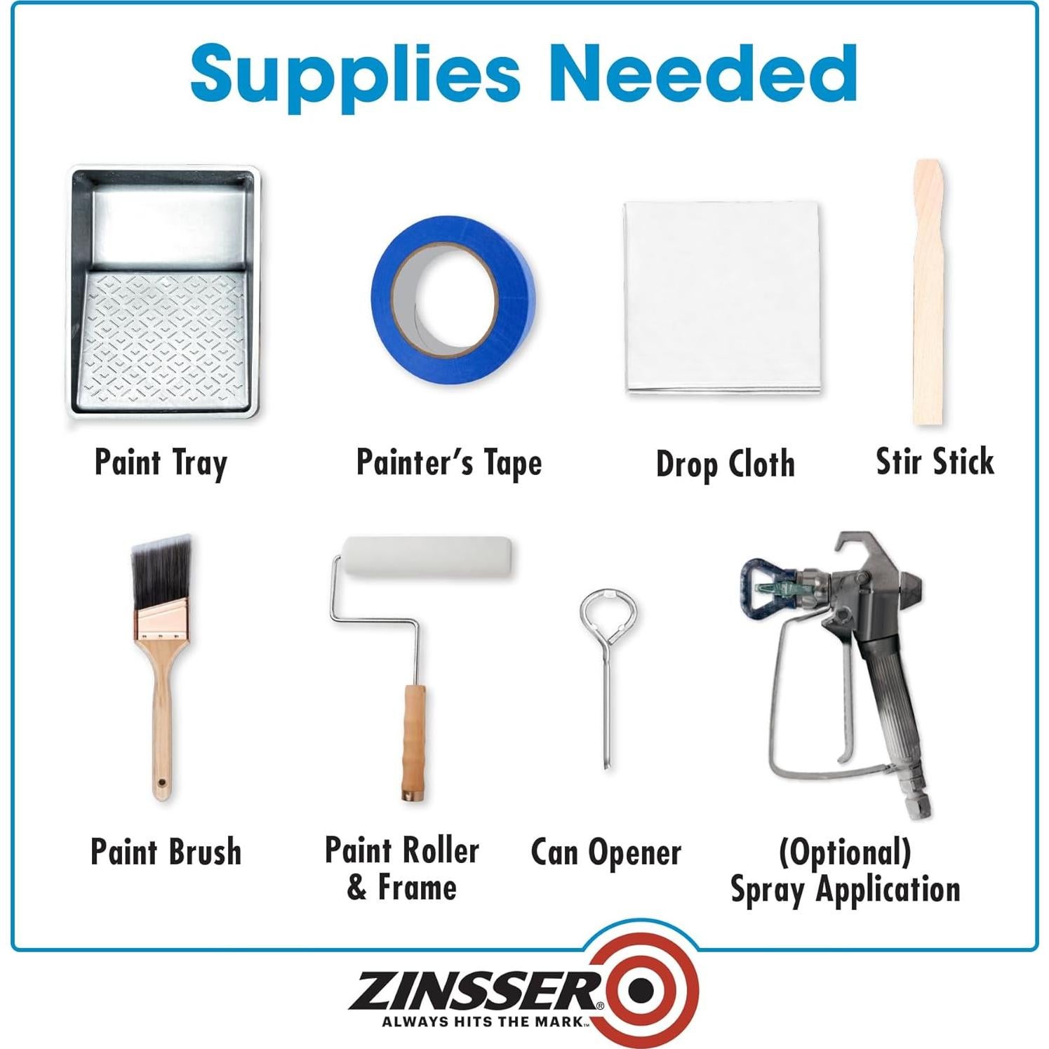 Imprimador Zinsser Bulls Eye 1-2-3 Gris 1 Cuarto 9.29 m²