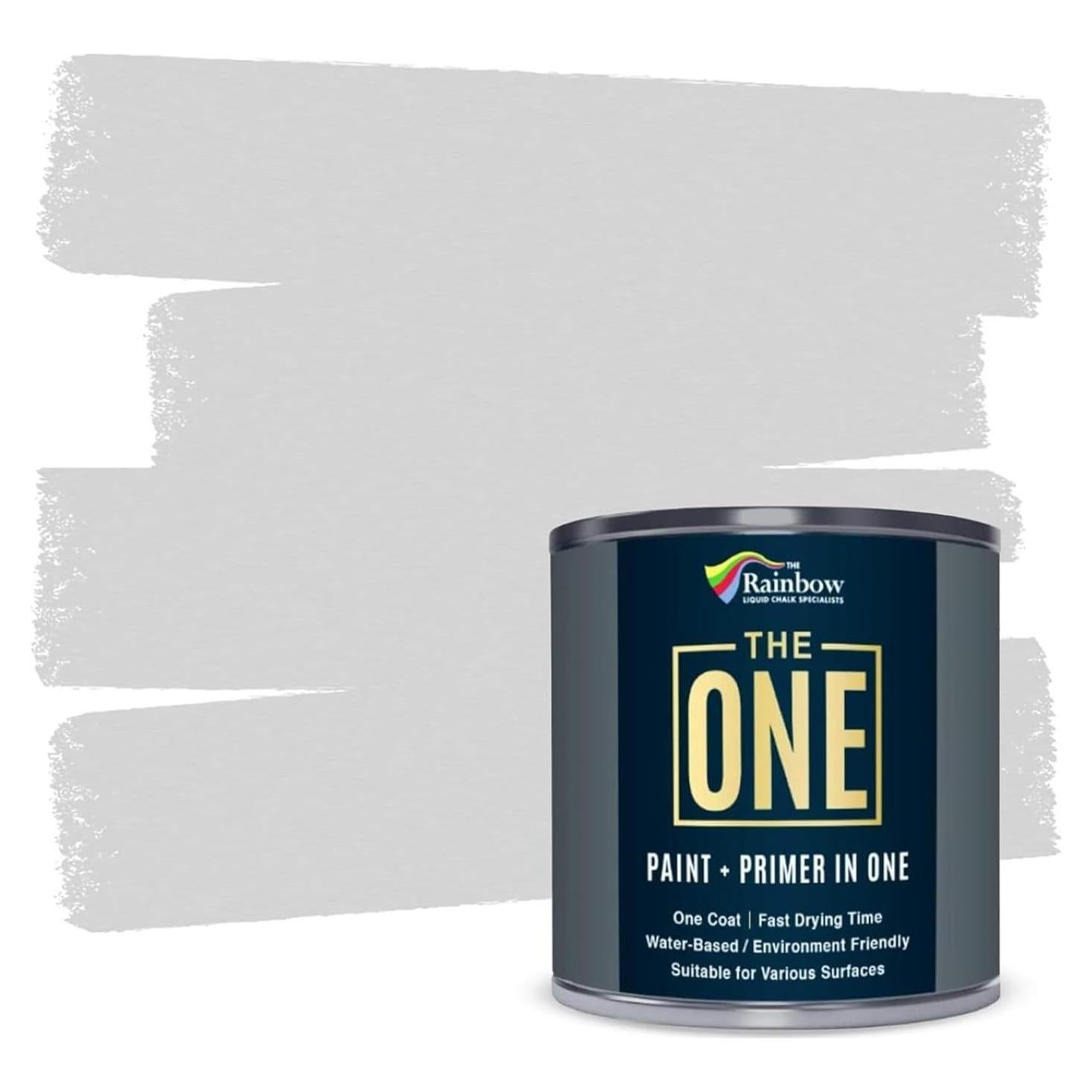 Pintura y Primer Todo en Uno LA UNA - Gris Claro Brillante 1L