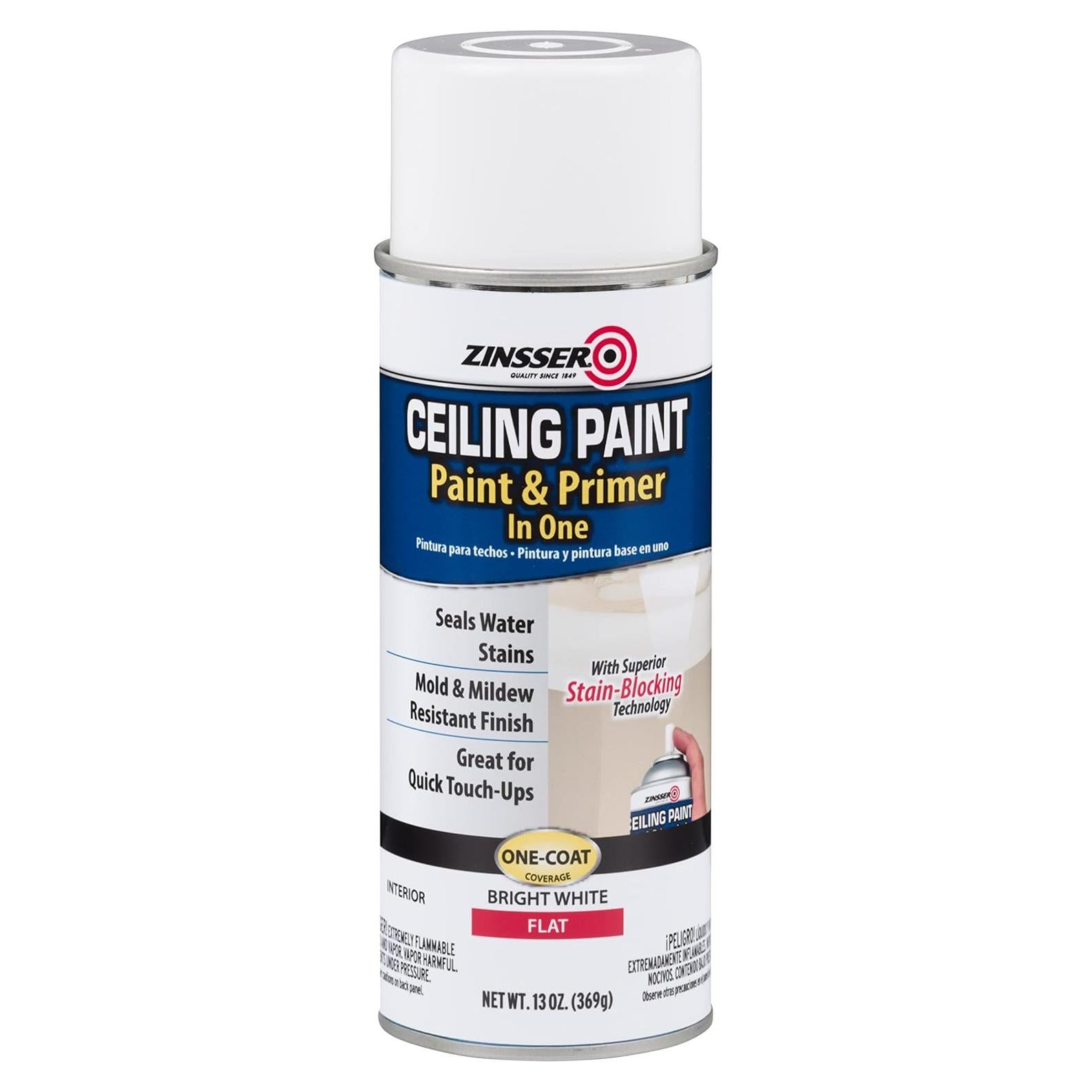 Pintura y Primer Acrílico Zinsser 13 oz Blanco Mate Spray