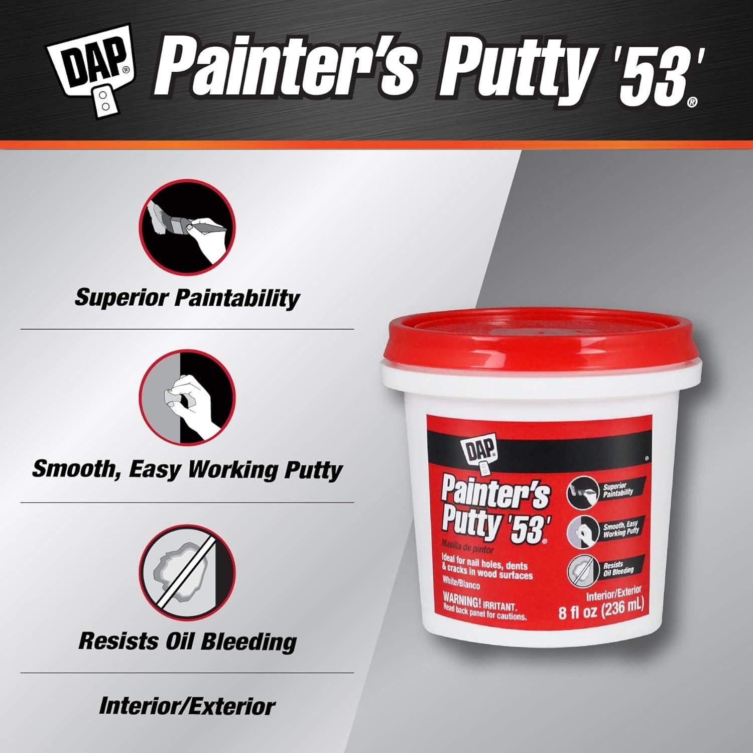 Masilla Profesional para Pintores DAP '53', Blanca, 226.8 g