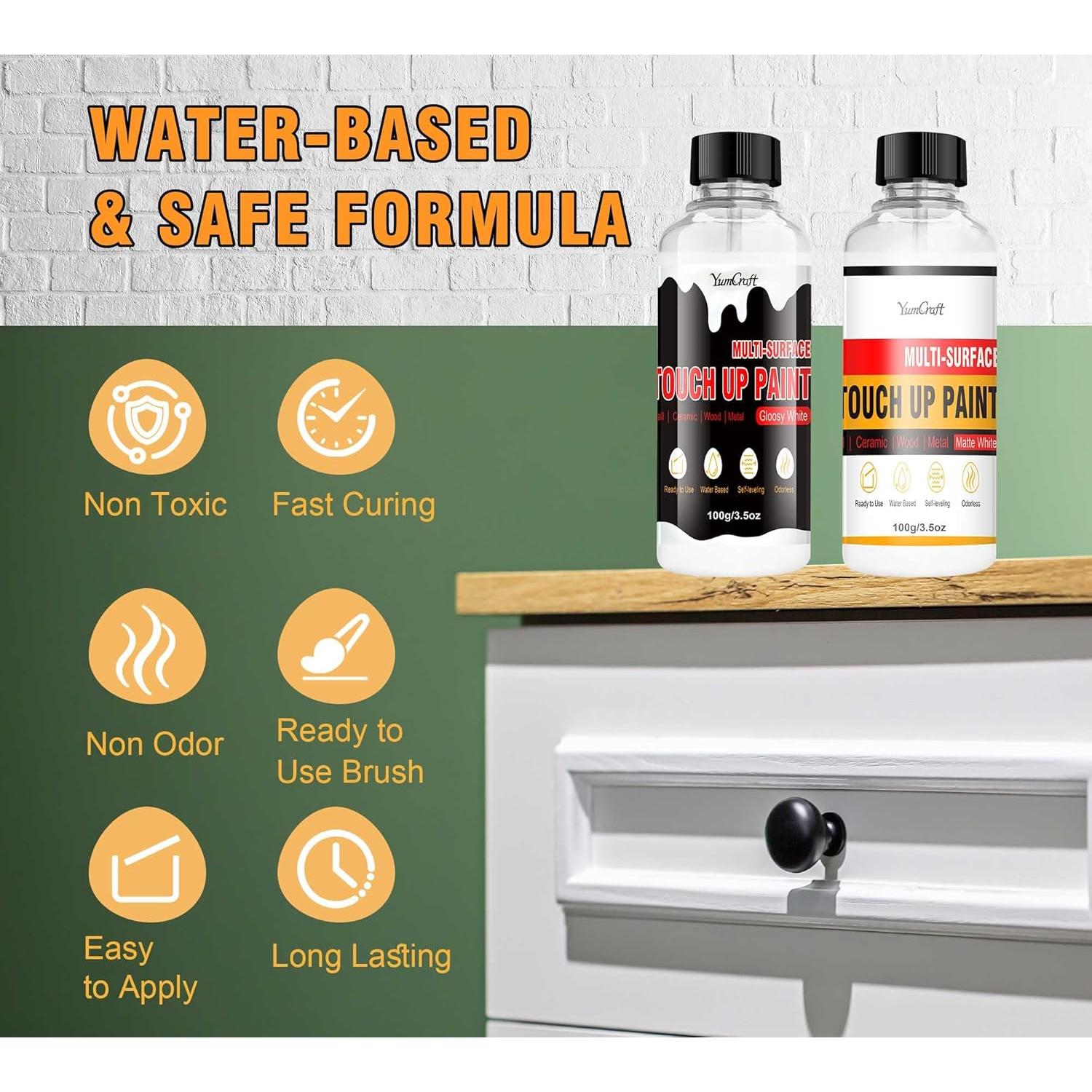 Pintura de Retoque Satinada YumCraft 200ml Blanca Brillante