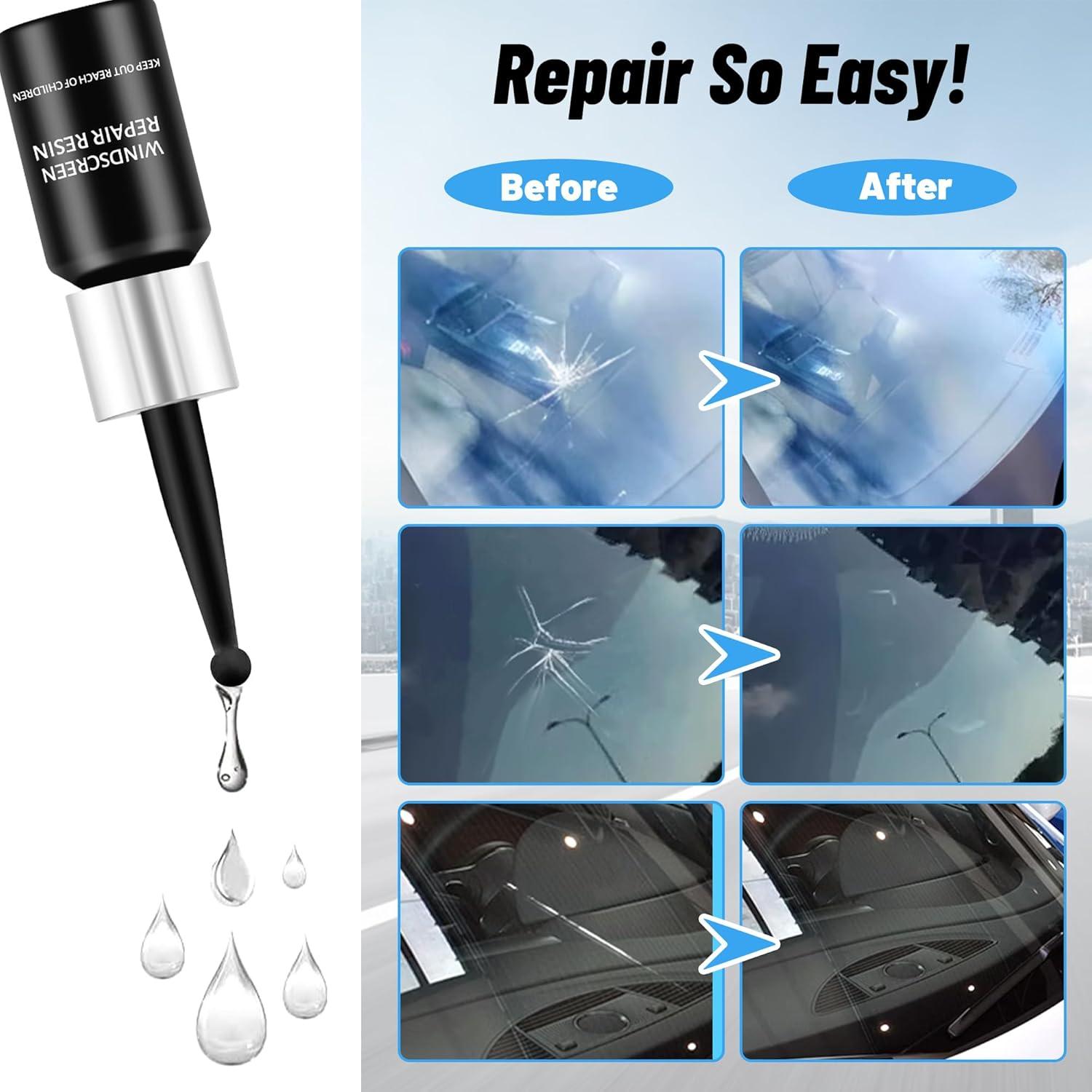 Kit de Reparación de Parabrisas Wixuoe 10 Pcs Resina