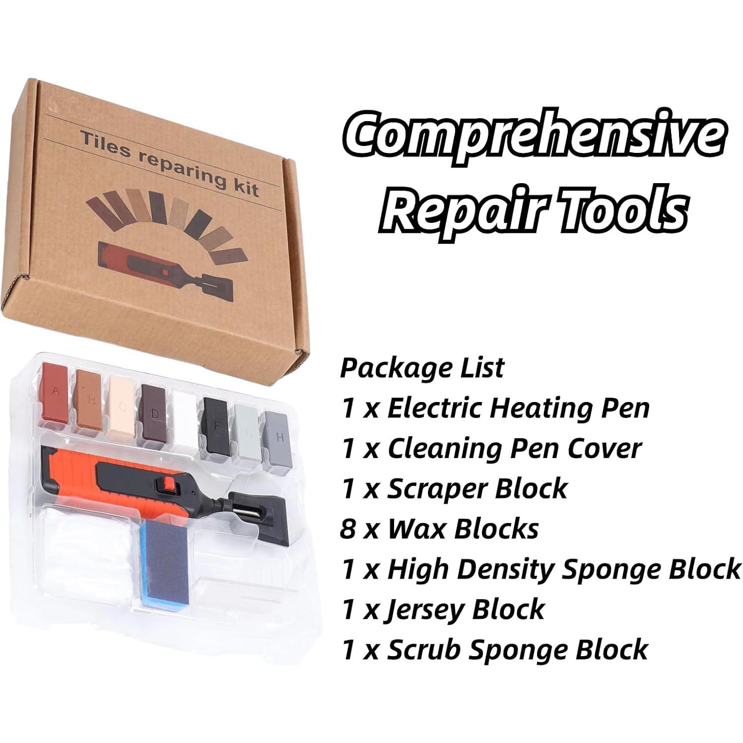 Kit de Reparación de Azulejos DAUERHAFT 8 Colores Cera