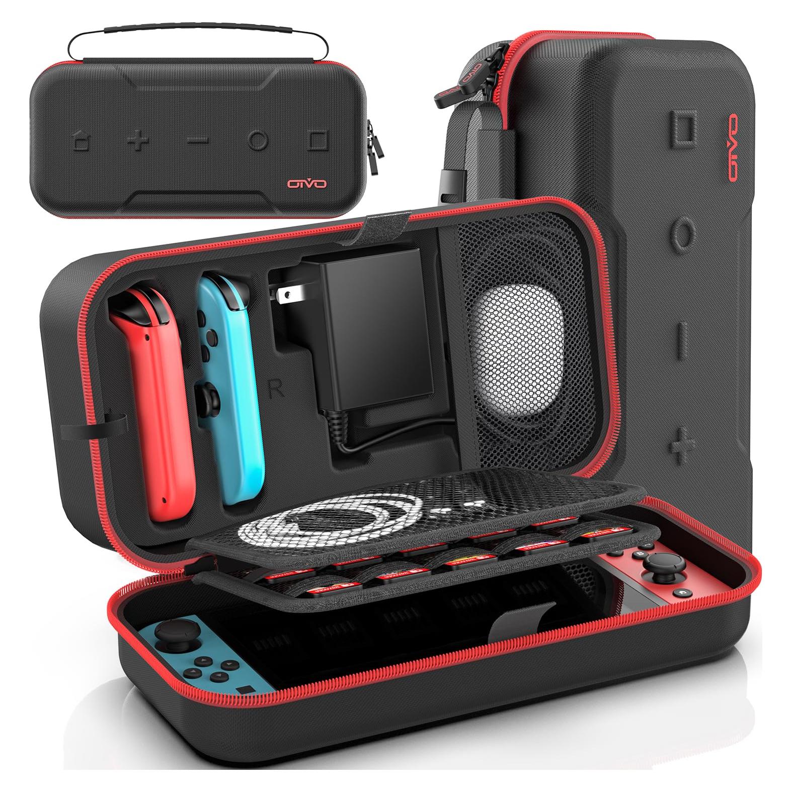 Funda de transporte OIVO para Nintendo Switch OLED roja