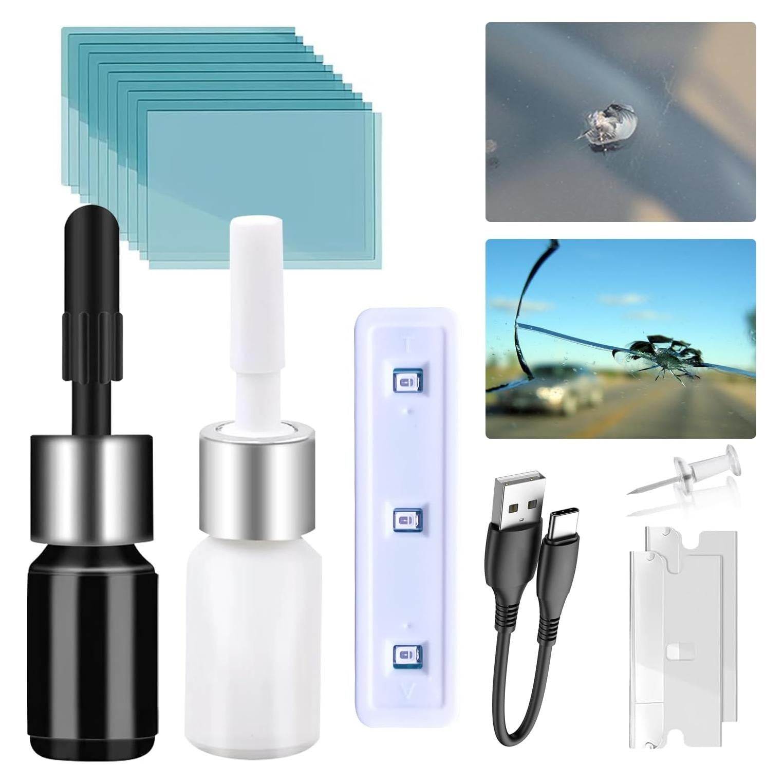 Kit de Reparación de Grietas en Parabrisas FTSJVE - Curado Rápido